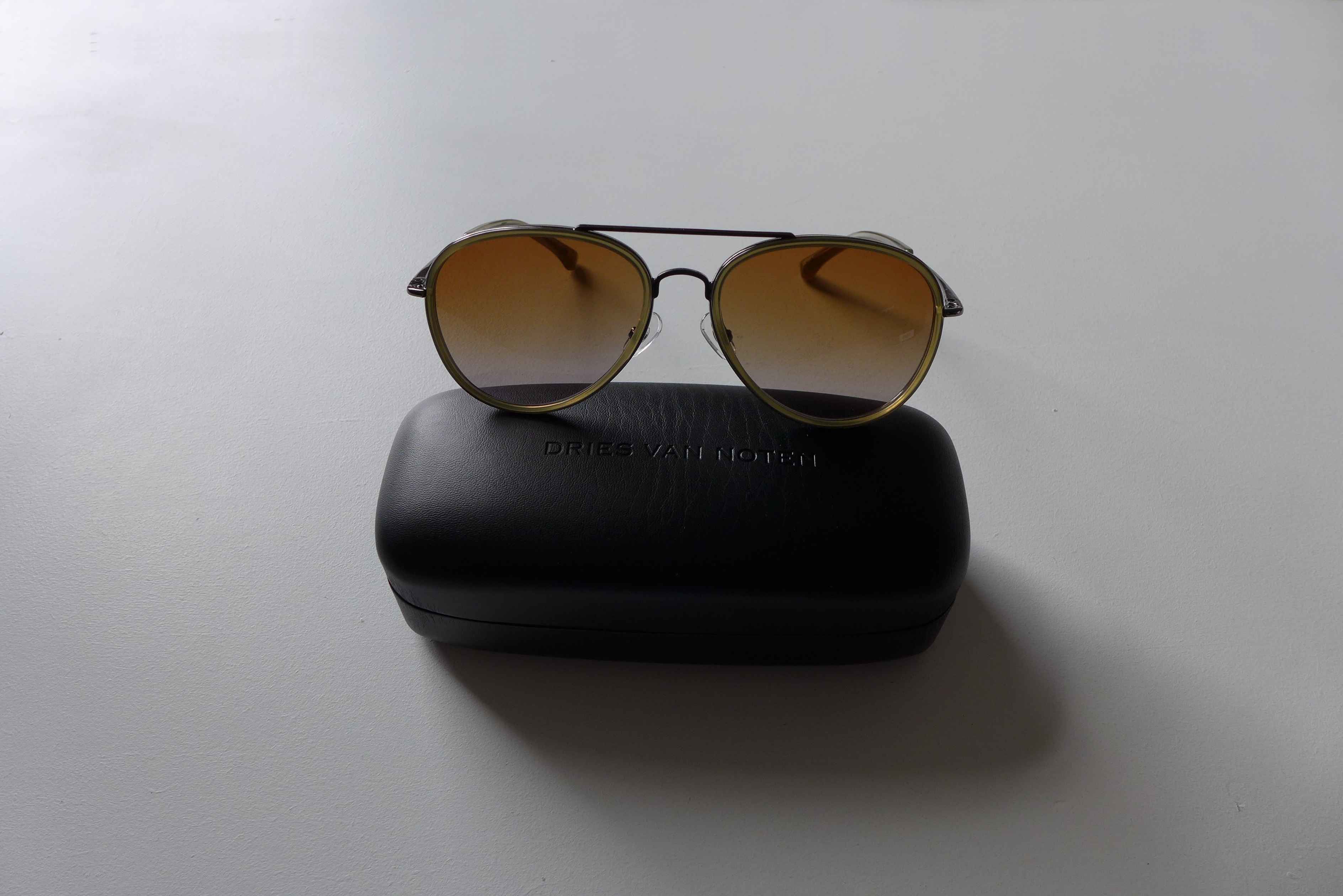 Dries Van Noten Dries Van Noten Aviator Sunglasses - Khaki & Silver Size ONE SIZE - 2 Thumbnail