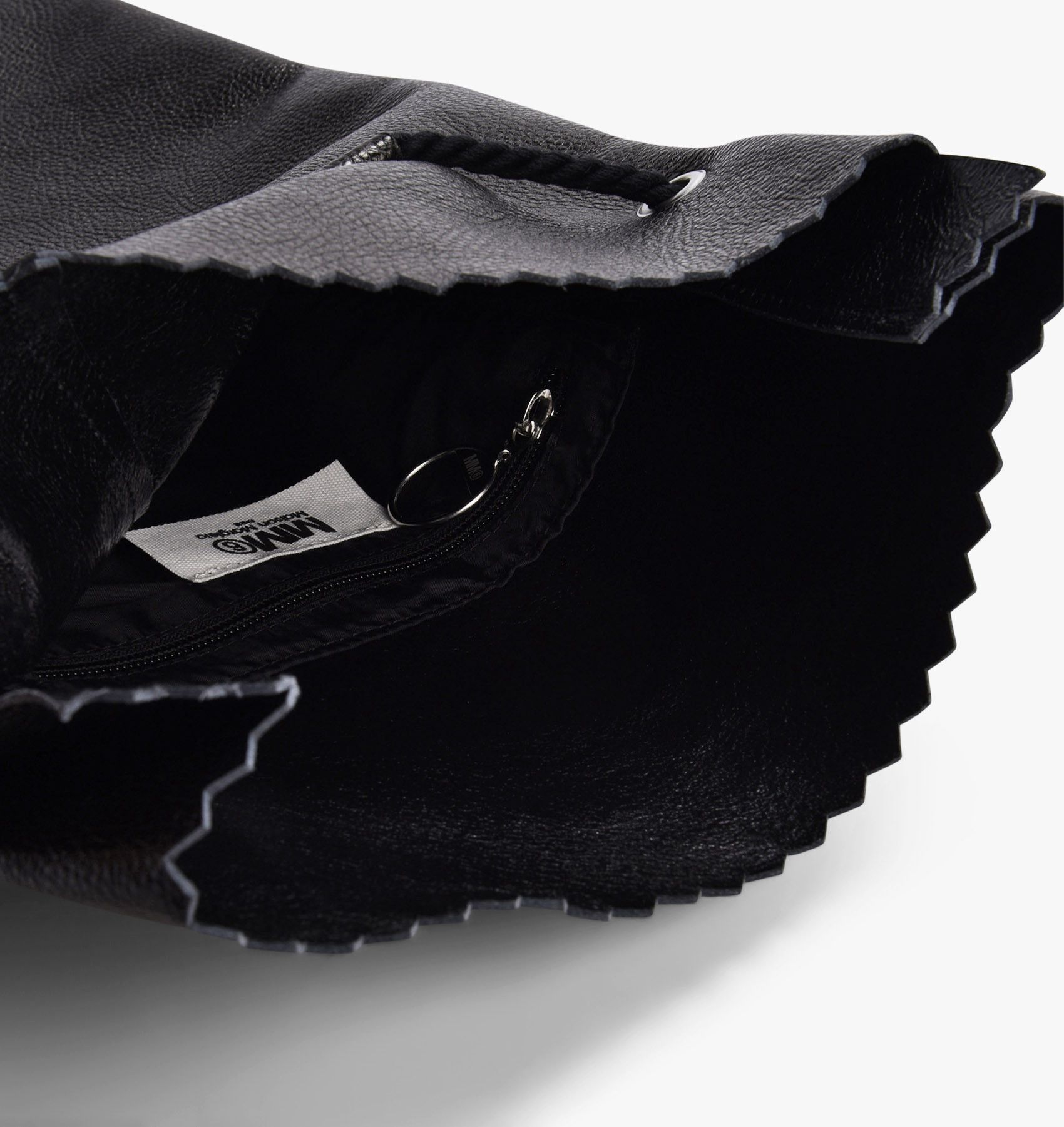Maison Margiela Margiela MM6 Backpack - Textured Black Leather Size ONE SIZE - 3 Thumbnail