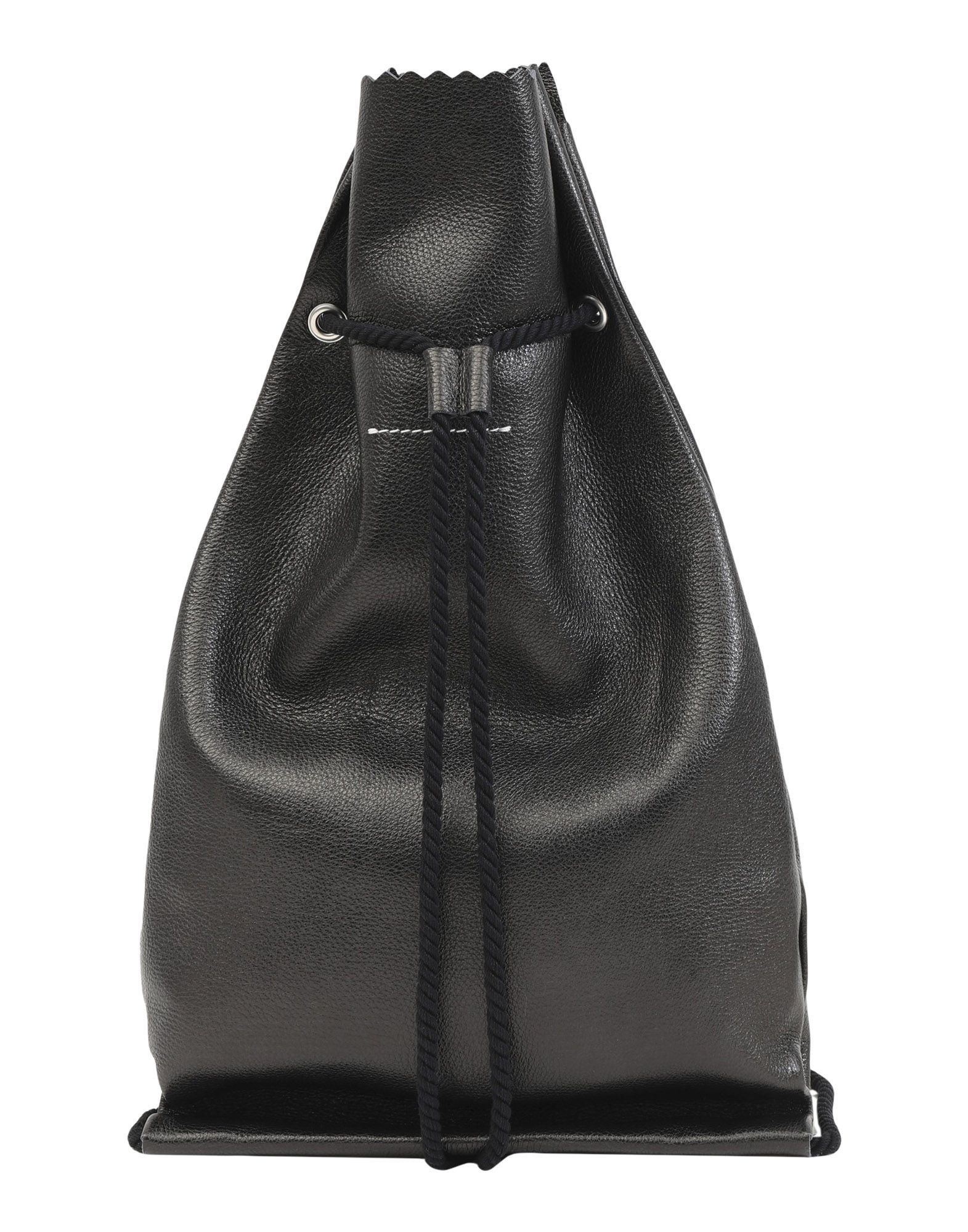 Maison Margiela Margiela MM6 Backpack - Textured Black Leather Size ONE SIZE - 4 Thumbnail