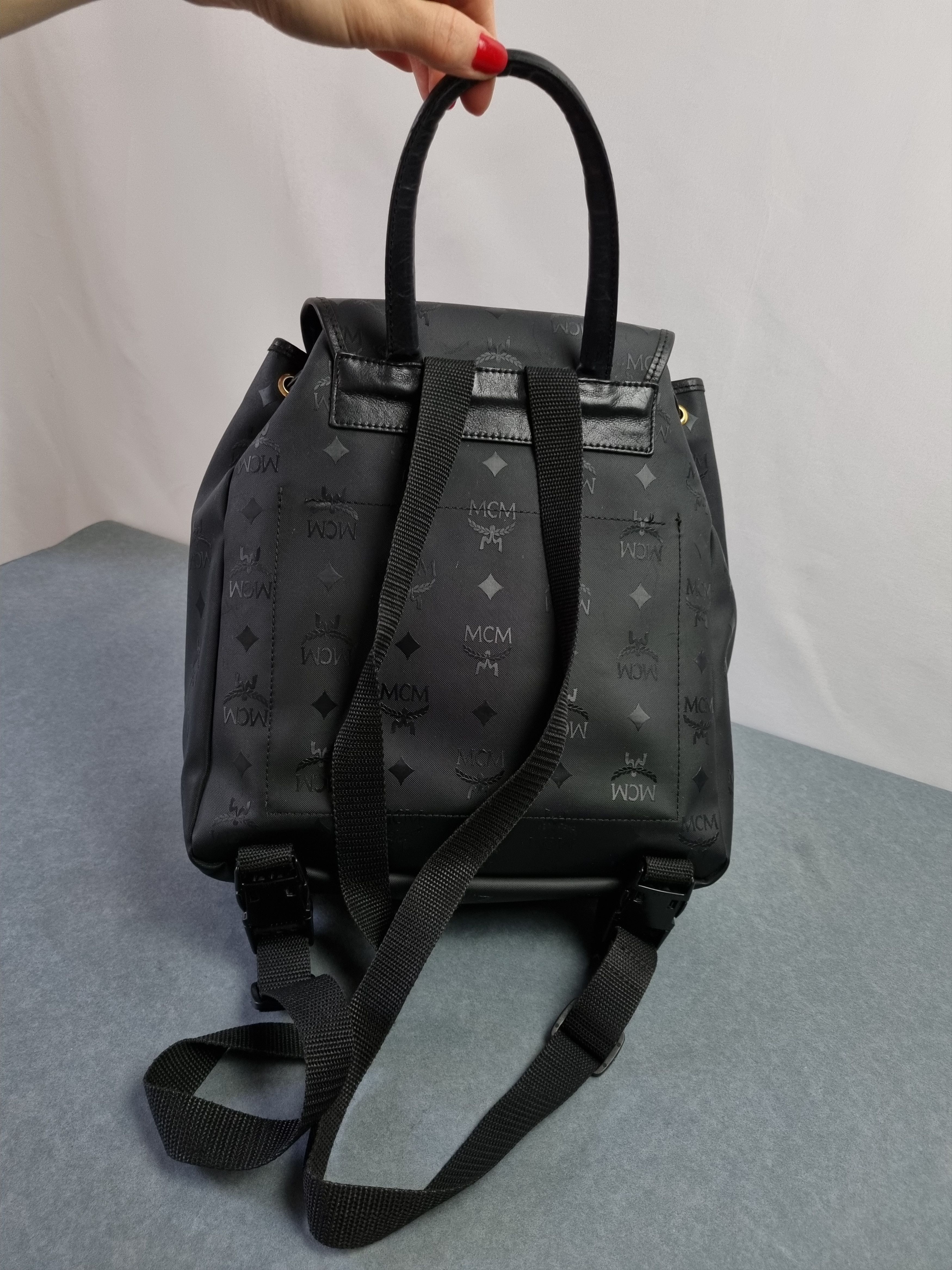 MCM 90s MCM Mini Monogram Rubber Pvc Backpack Vintage Size ONE SIZE - 8 Thumbnail