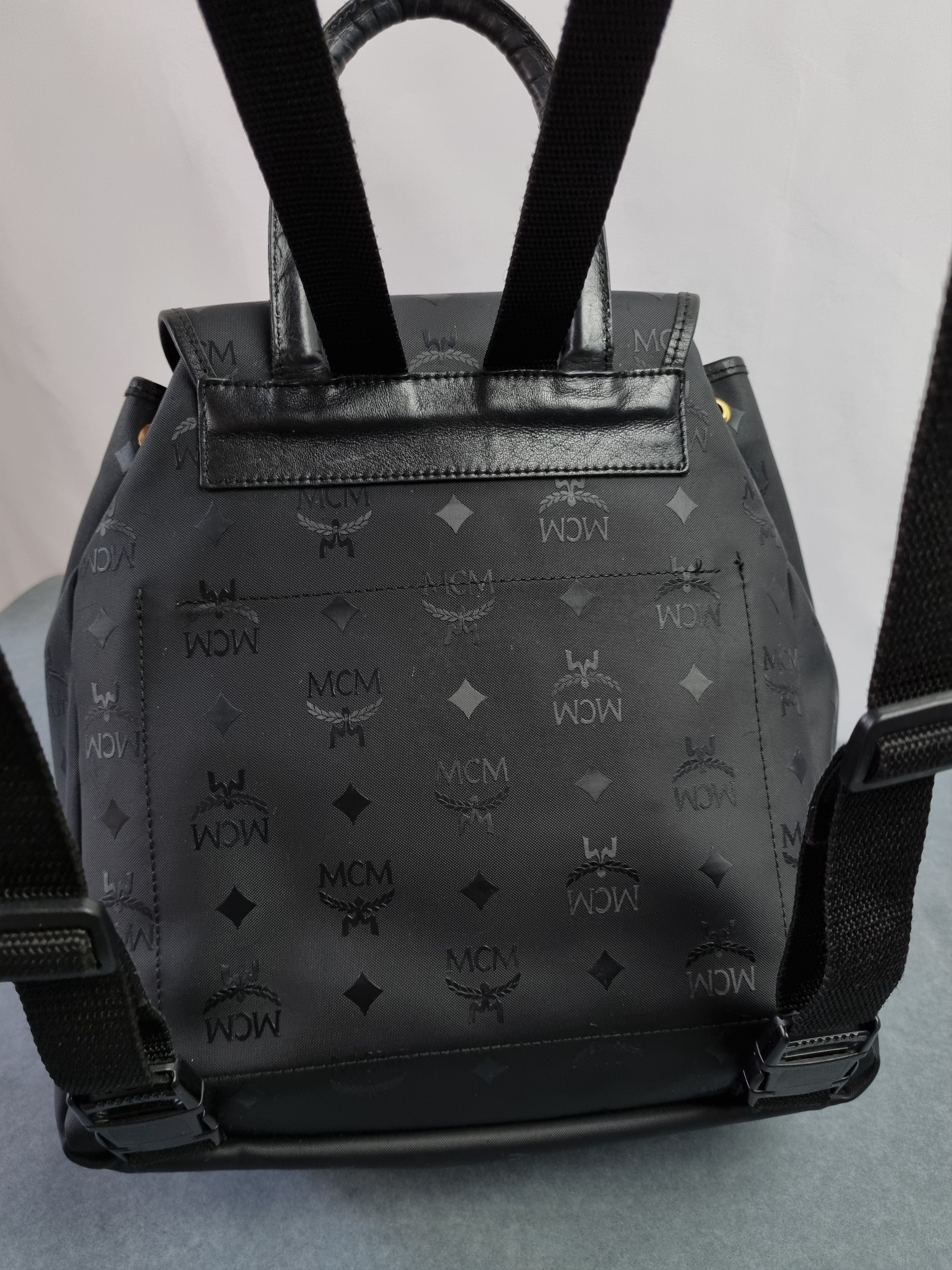 MCM 90s MCM Mini Monogram Rubber Pvc Backpack Vintage Size ONE SIZE - 4 Thumbnail