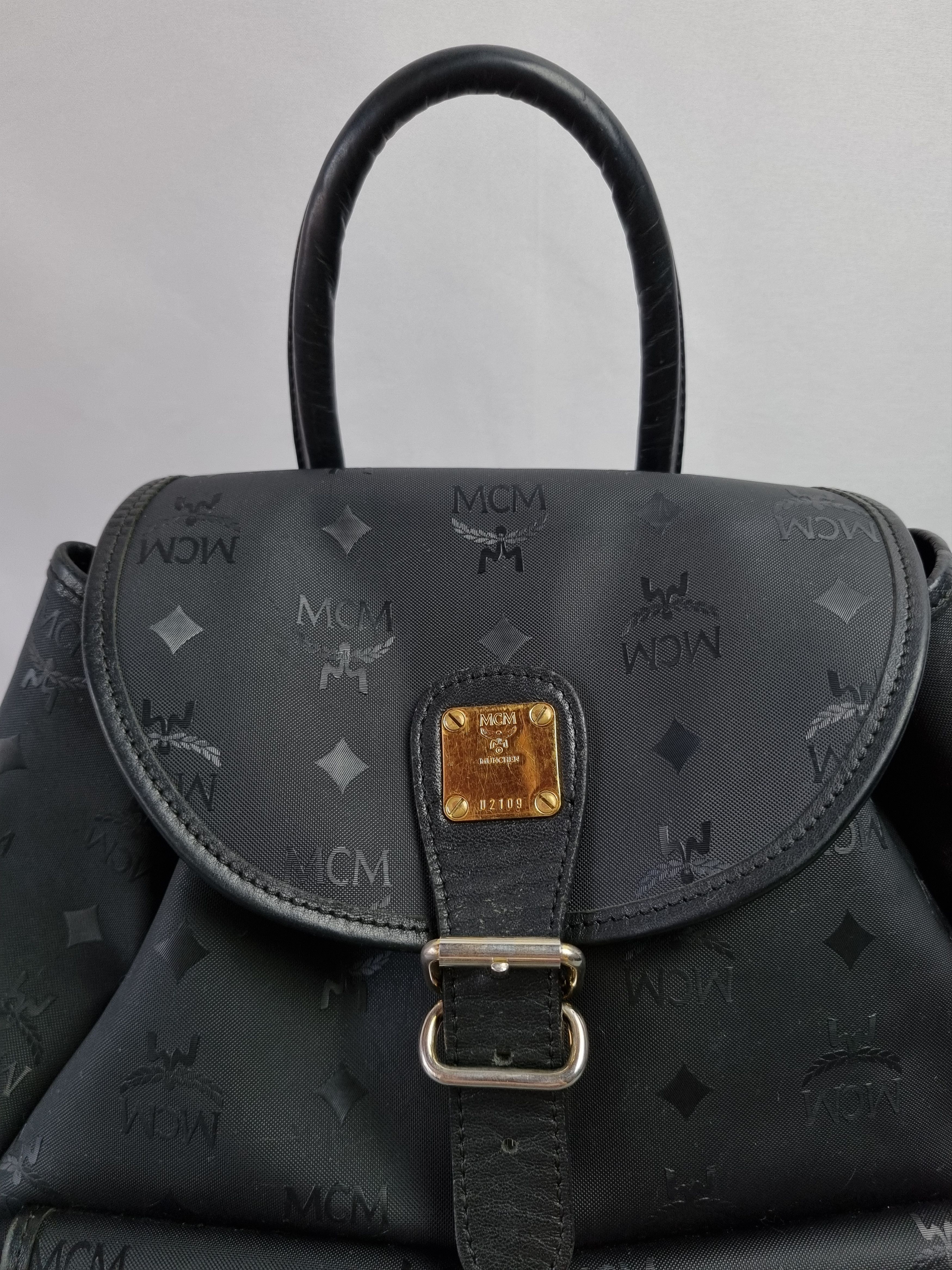 MCM 90s MCM Mini Monogram Rubber Pvc Backpack Vintage Size ONE SIZE - 5 Thumbnail