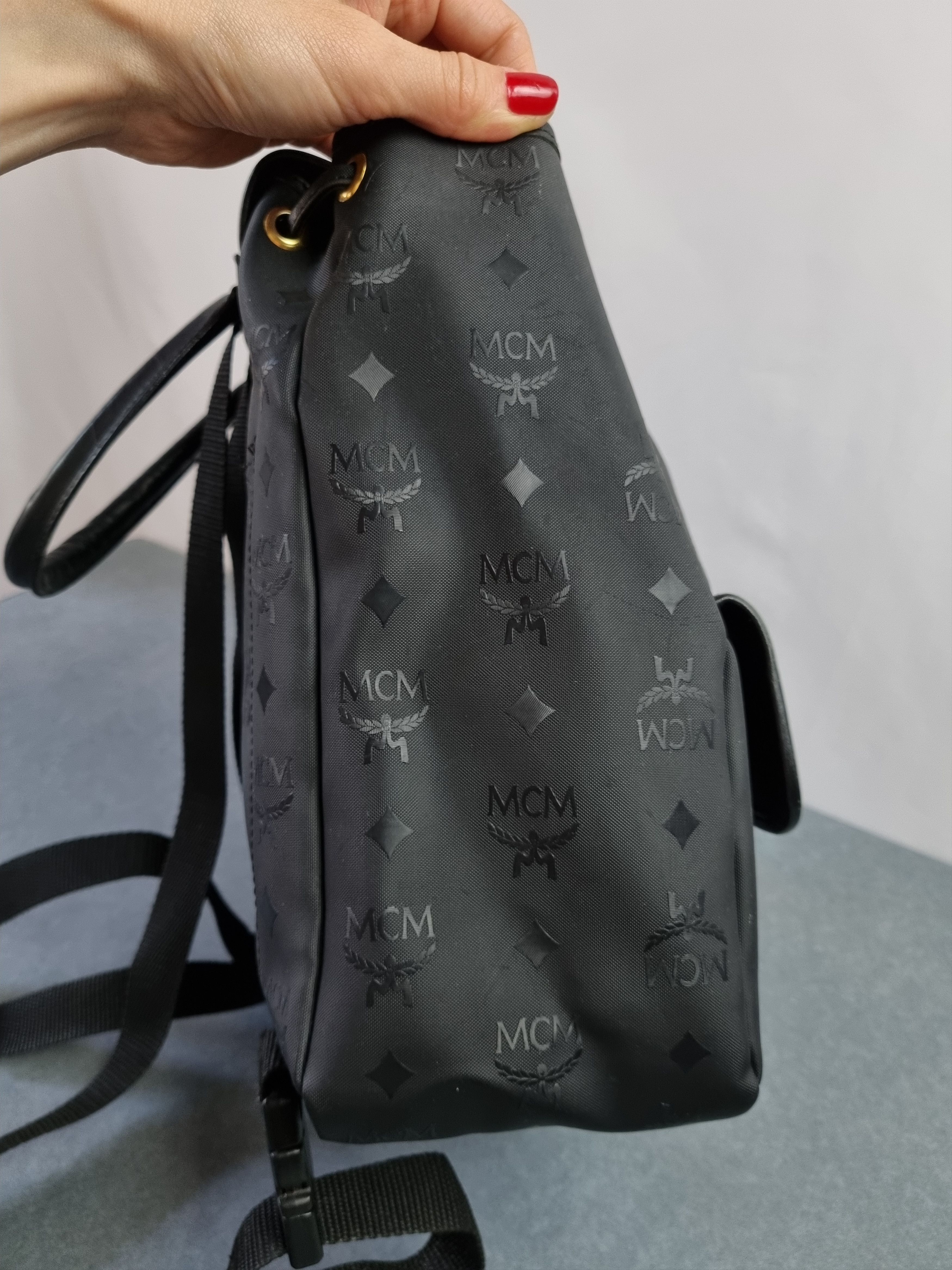 MCM 90s MCM Mini Monogram Rubber Pvc Backpack Vintage Size ONE SIZE - 10 Thumbnail