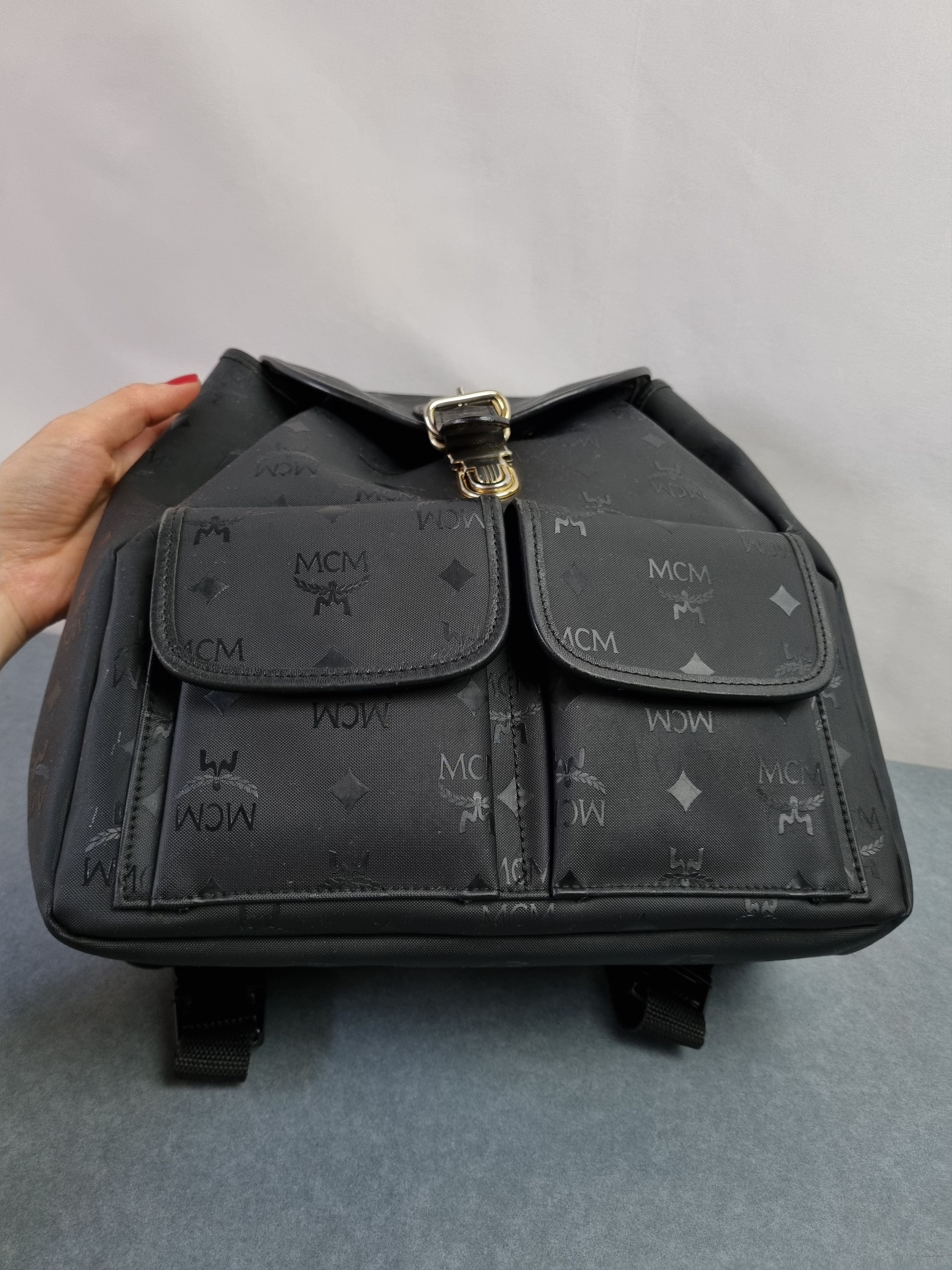 MCM 90s MCM Mini Monogram Rubber Pvc Backpack Vintage Size ONE SIZE - 7 Thumbnail