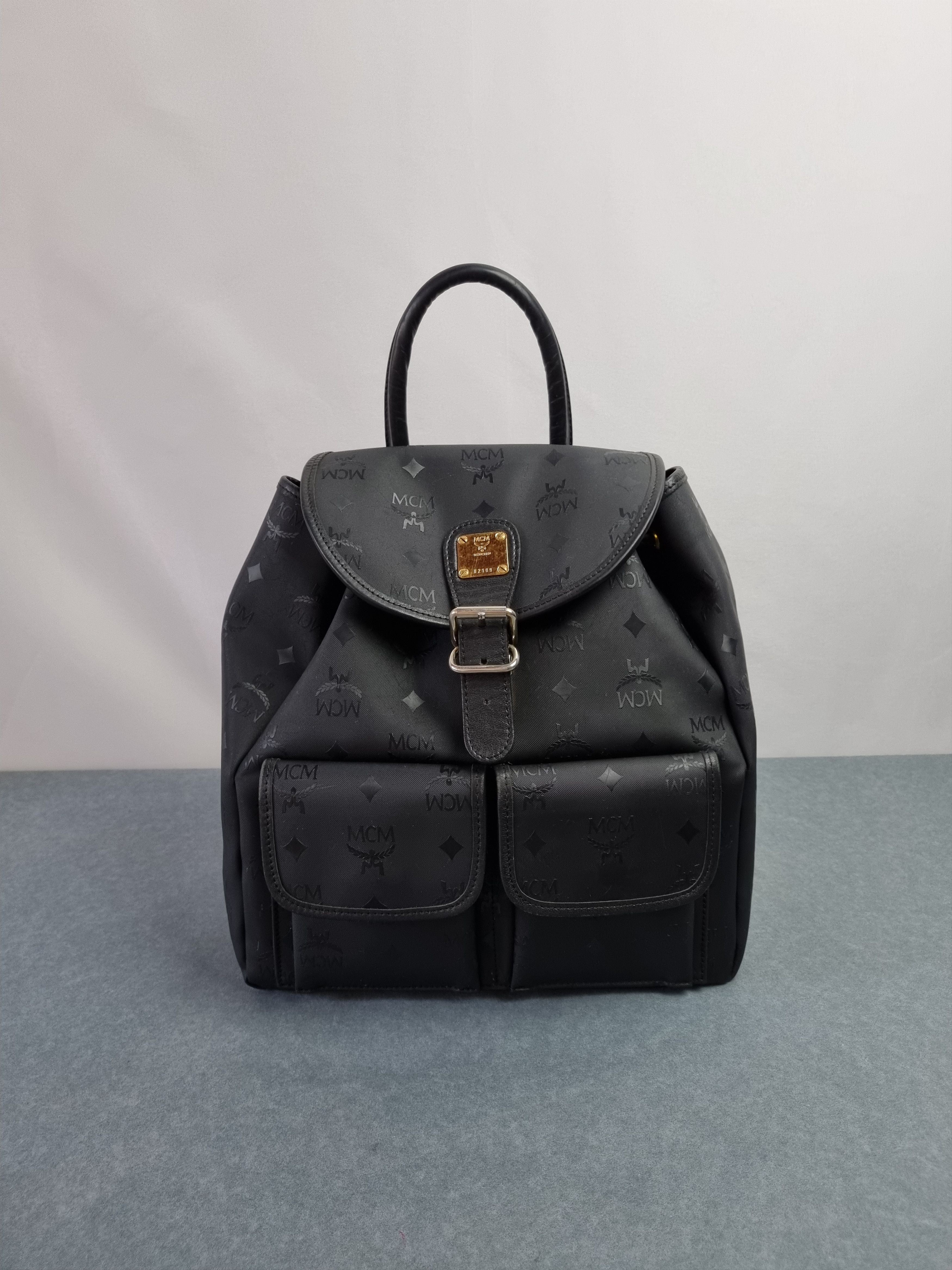 MCM 90s MCM Mini Monogram Rubber Pvc Backpack Vintage Size ONE SIZE - 3 Thumbnail