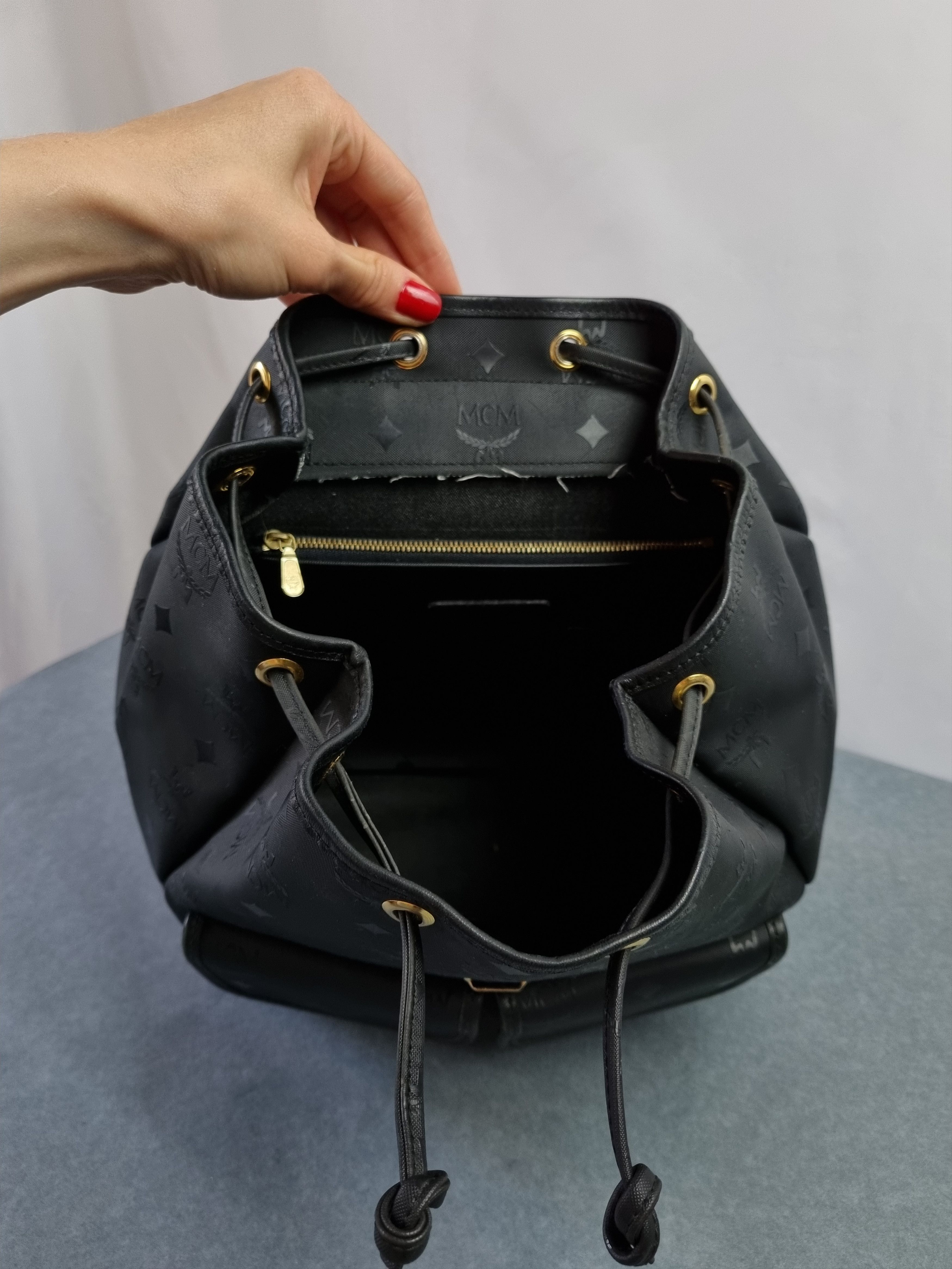 MCM 90s MCM Mini Monogram Rubber Pvc Backpack Vintage Size ONE SIZE - 9 Thumbnail