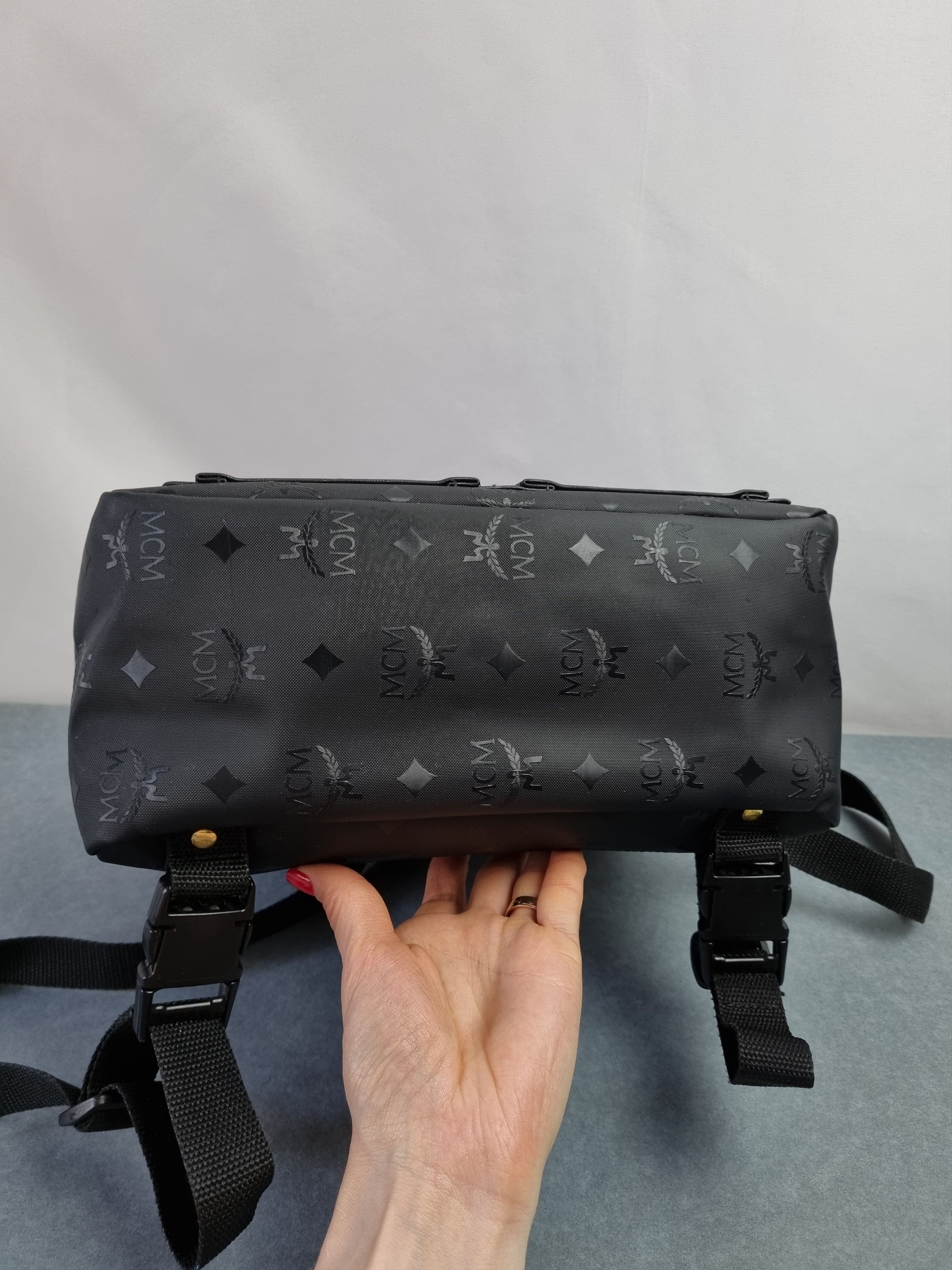 MCM 90s MCM Mini Monogram Rubber Pvc Backpack Vintage Size ONE SIZE - 12 Thumbnail