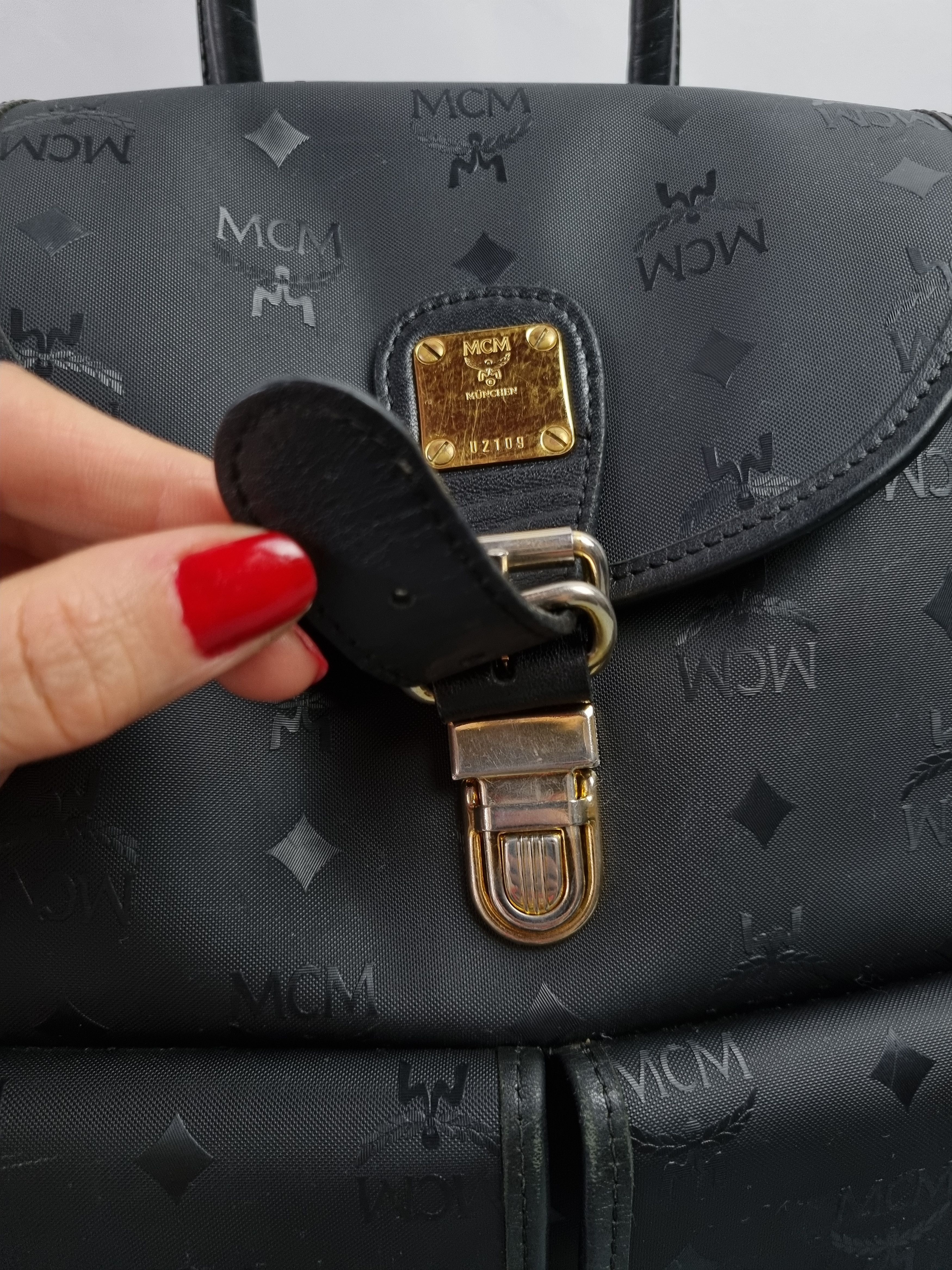 MCM 90s MCM Mini Monogram Rubber Pvc Backpack Vintage Size ONE SIZE - 13 Thumbnail