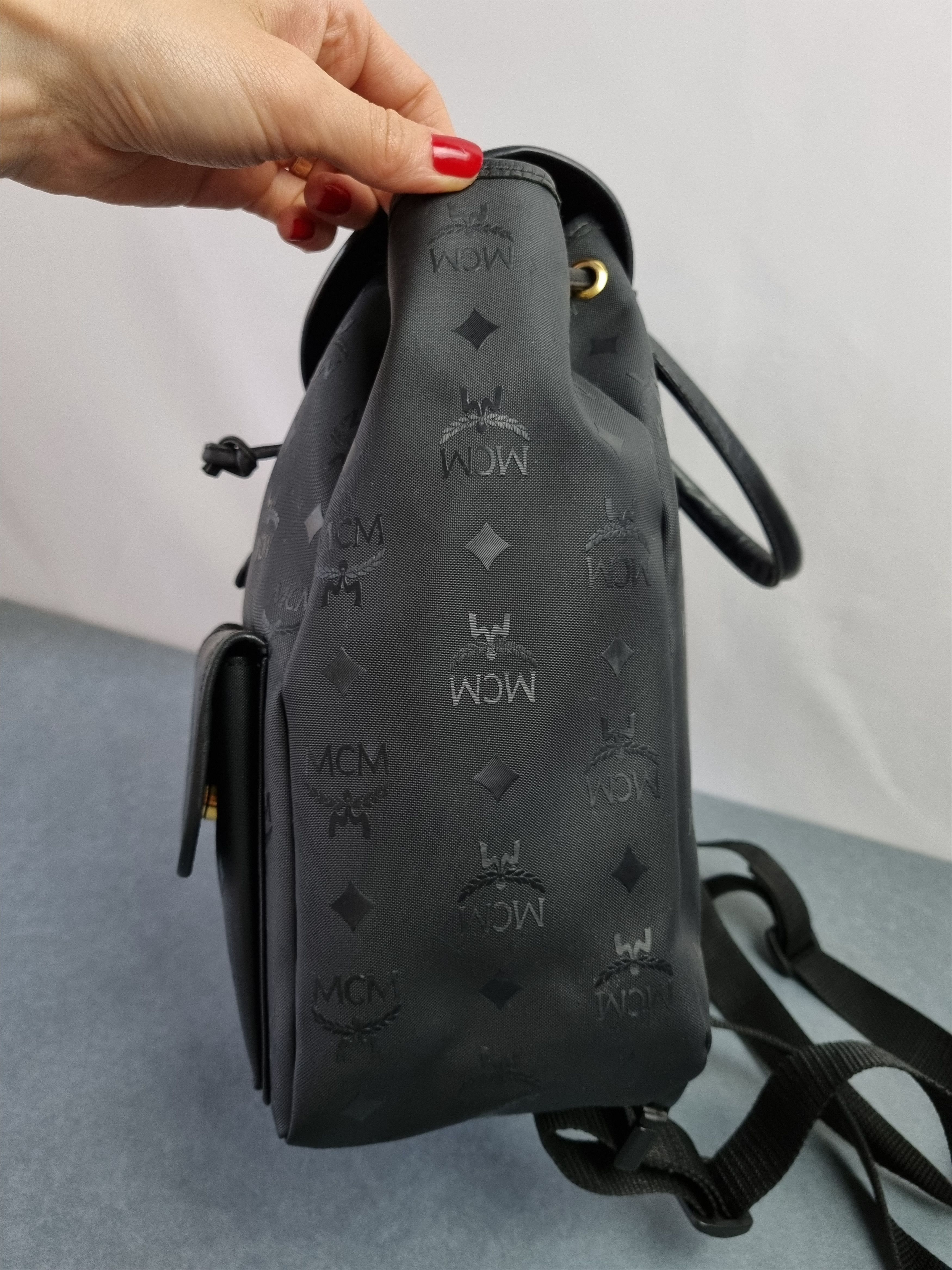MCM 90s MCM Mini Monogram Rubber Pvc Backpack Vintage Size ONE SIZE - 11 Thumbnail