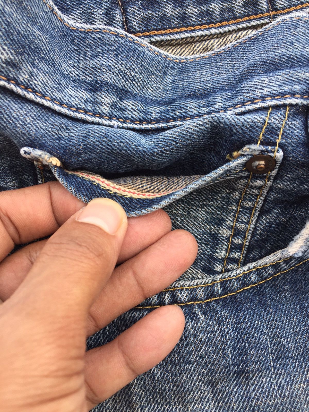 Edwin × Japanese Brand Japan Edwin 505X Selvedge Washed Blue Grunge Size US 34 / EU 50 - 6 Thumbnail