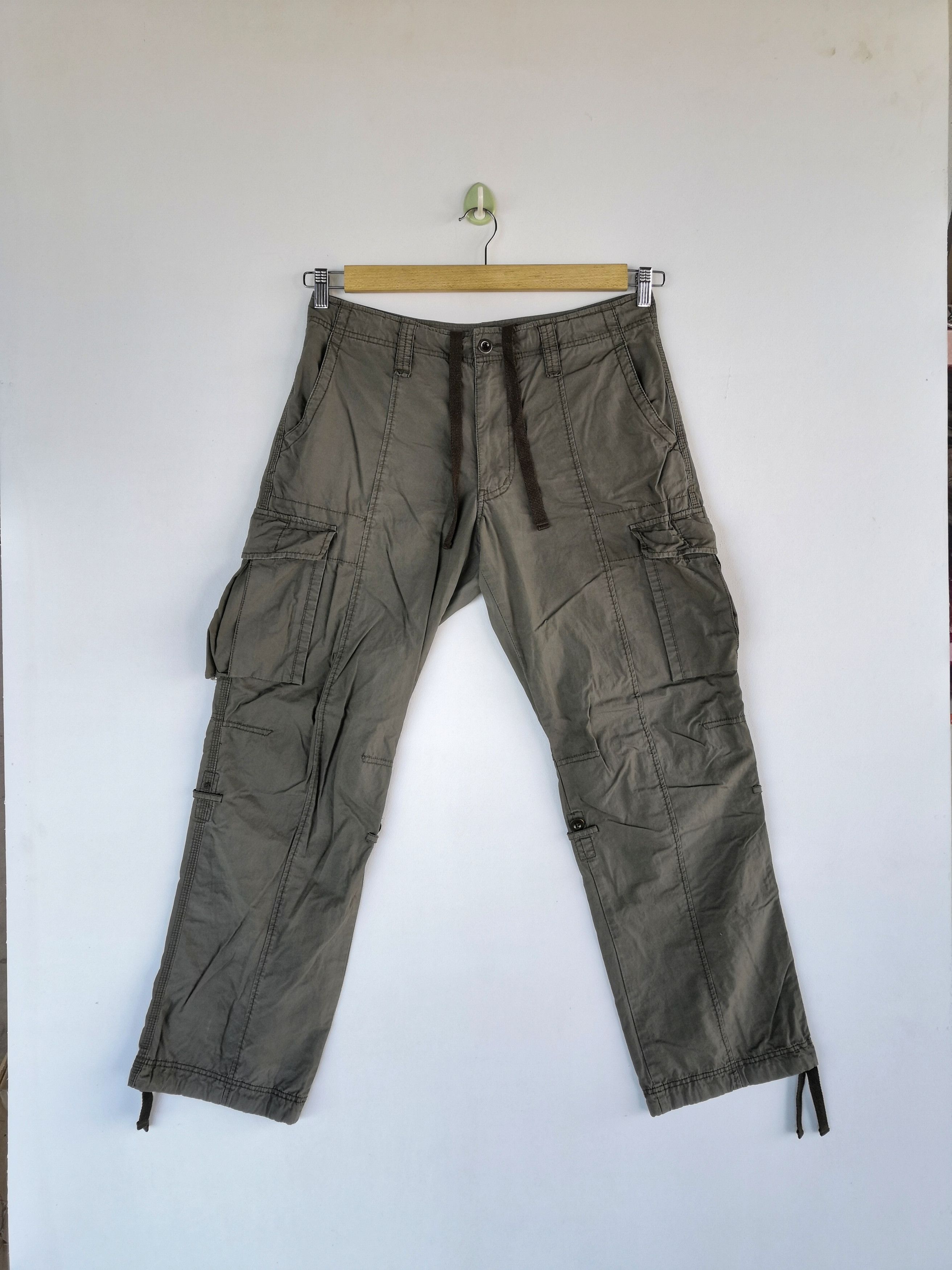 Japanese Drawstring Cargo Pants Multipocket Utility Trousers