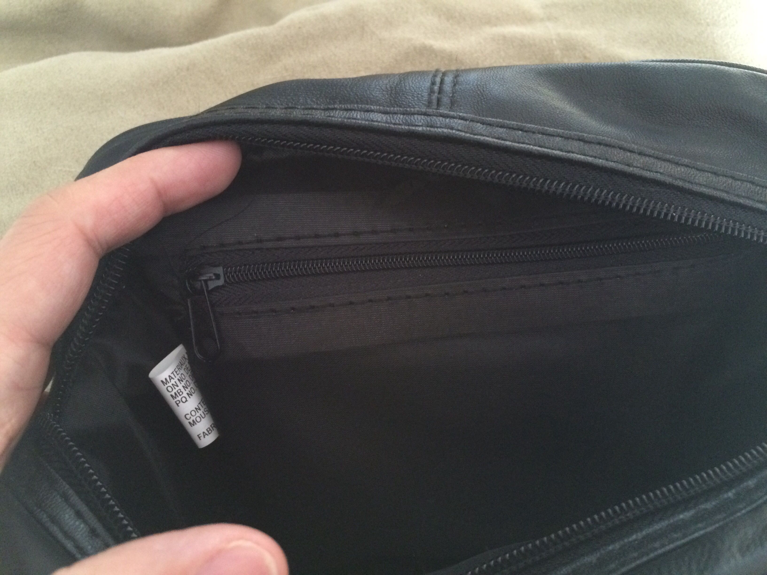 Handmade Black Genuine Leather Hand Bag Size ONE SIZE - 3 Thumbnail