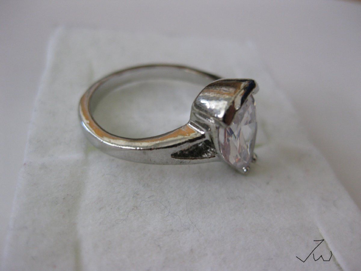 Jewelry Clear CZ Tibetan Silver Ring - Size 7.5 Size ONE SIZE - 3 Thumbnail