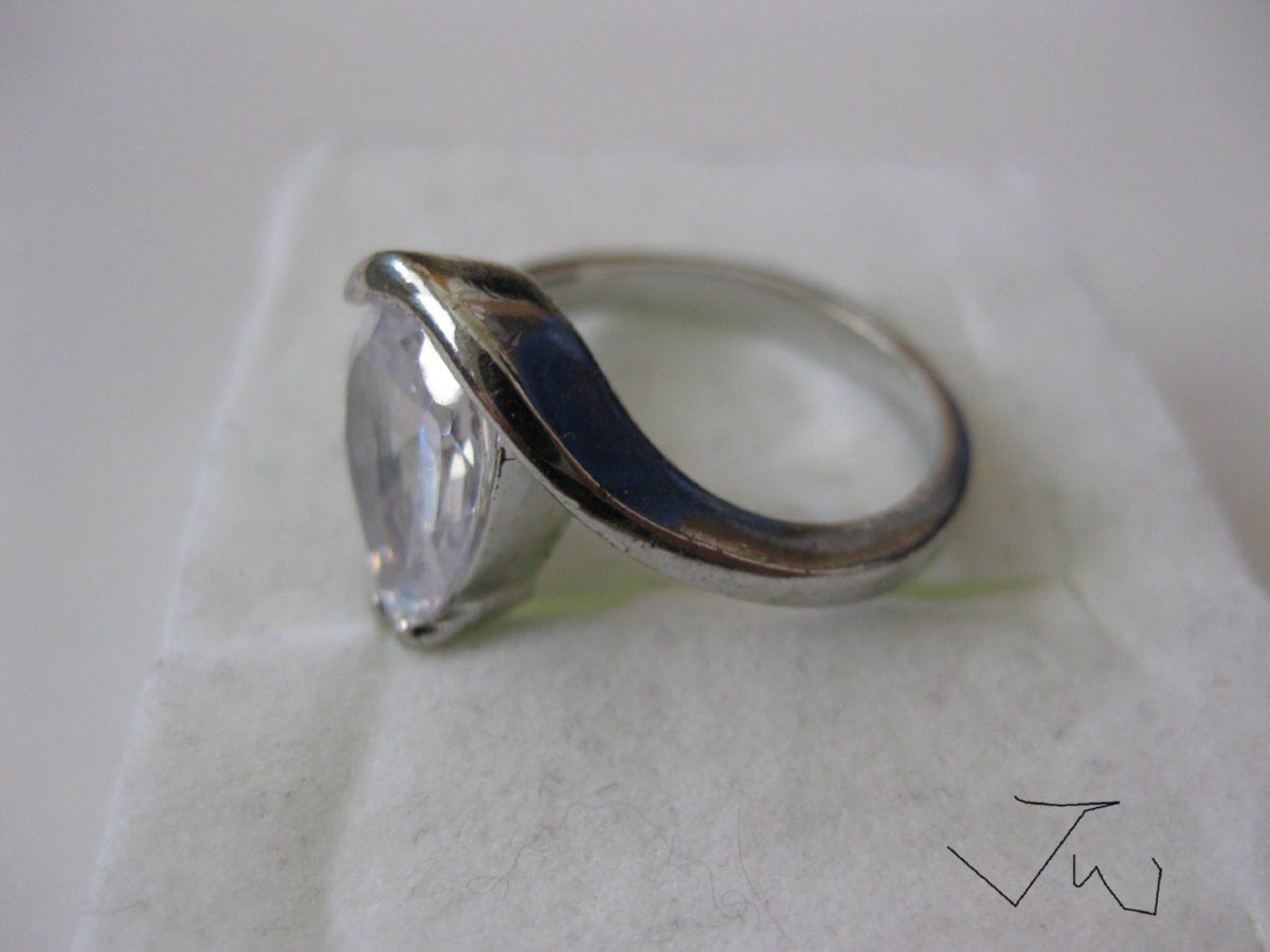 Jewelry Clear CZ Tibetan Silver Ring - Size 7.5 Size ONE SIZE - 2 Thumbnail