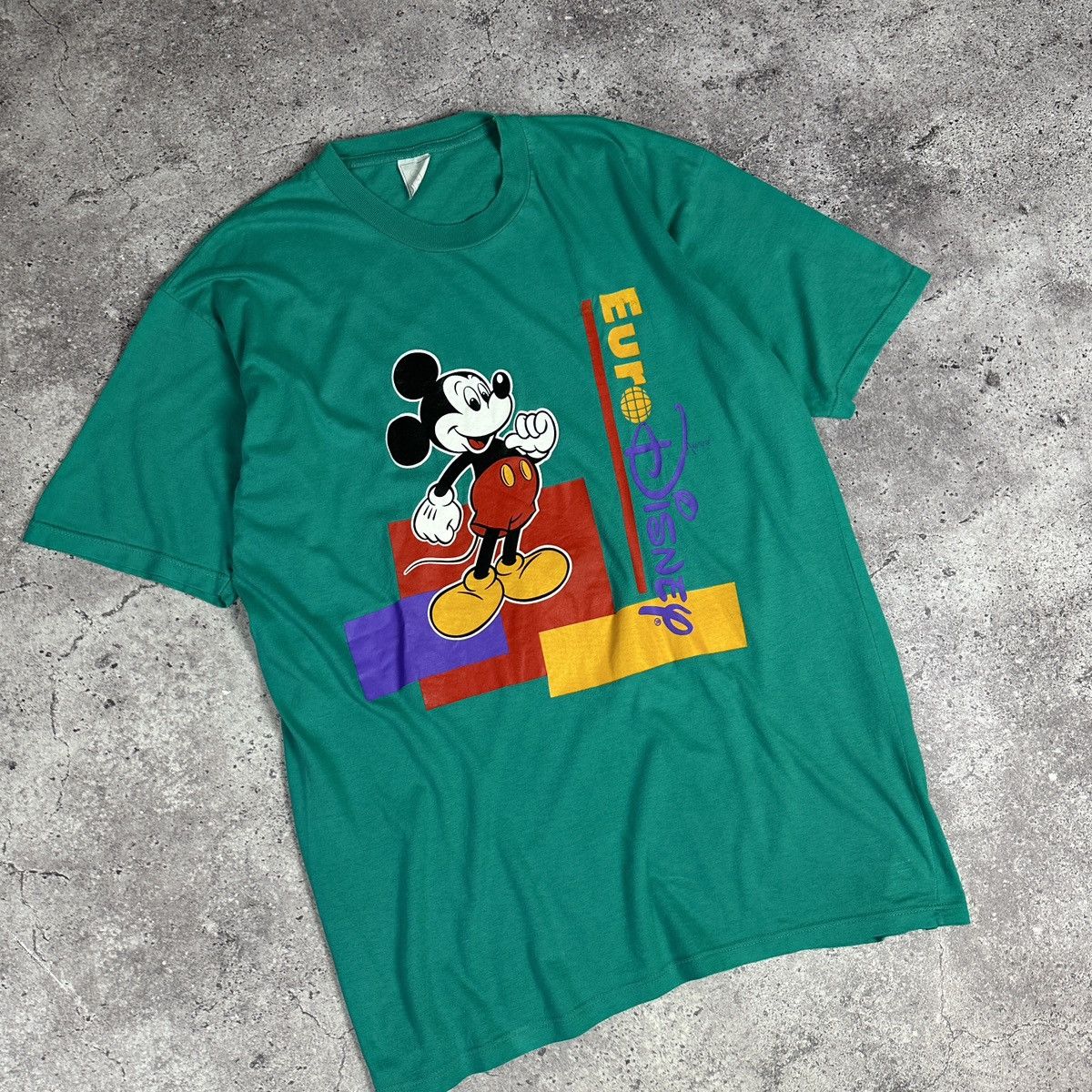Disney Vintage 90s Euro Disney Mickey Mouse Cartoon tee y2k 80s 70s Size US XL / EU 56 / 4 - 3 Thumbnail