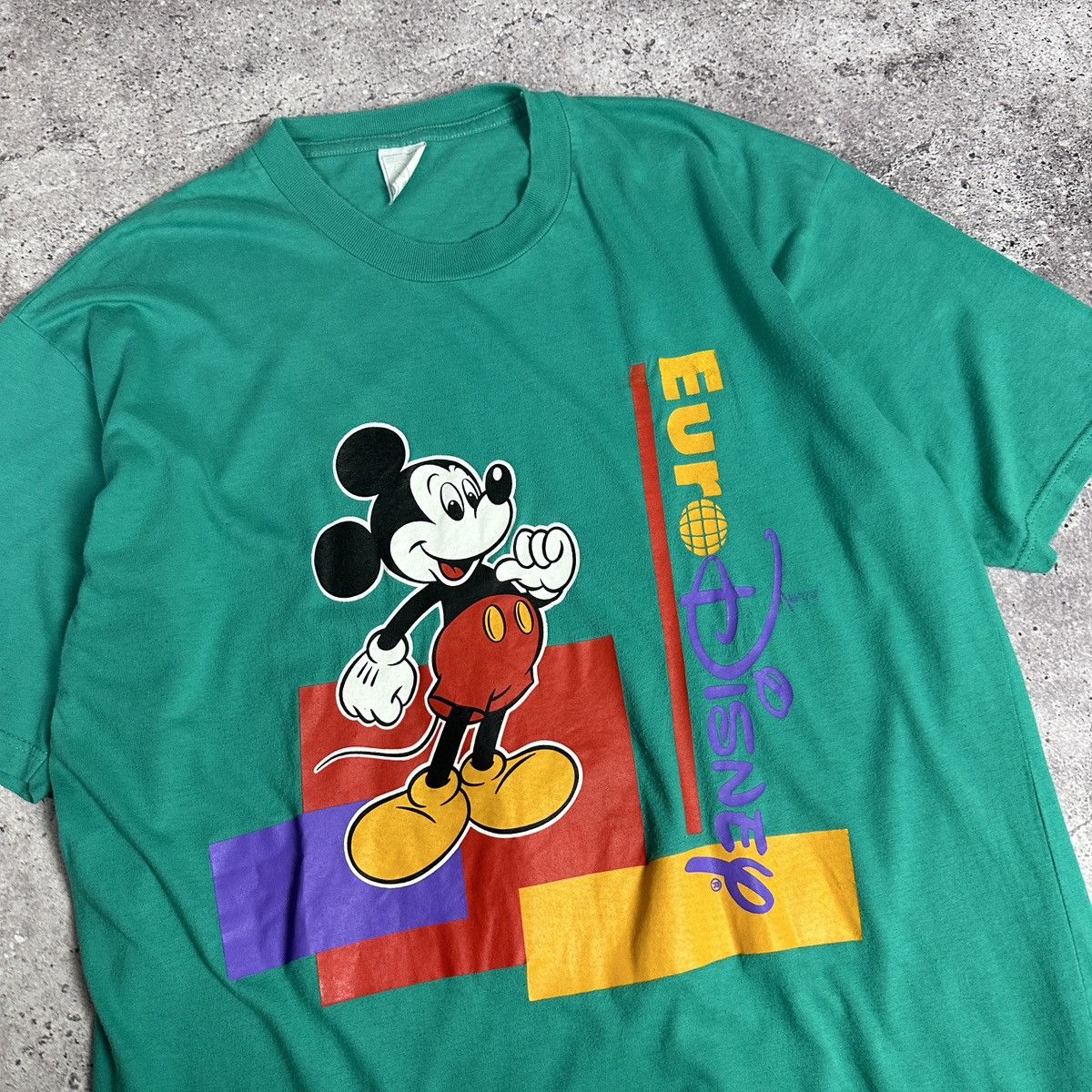 Disney Vintage 90s Euro Disney Mickey Mouse Cartoon tee y2k 80s 70s Size US XL / EU 56 / 4 - 4 Thumbnail