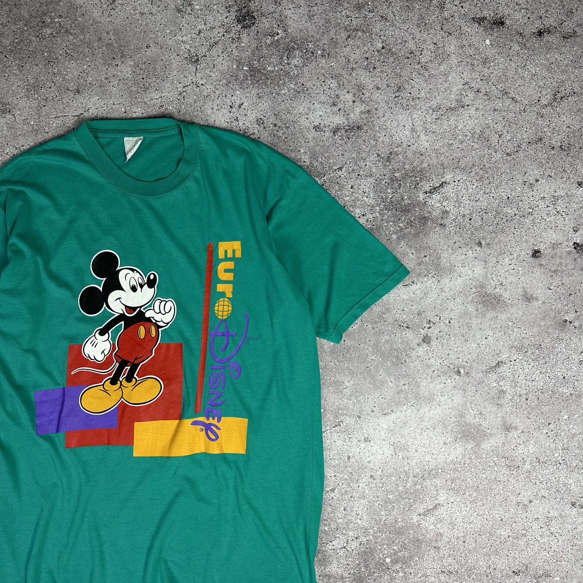 Disney Vintage 90s Euro Disney Mickey Mouse Cartoon tee y2k 80s 70s Size US XL / EU 56 / 4 - 2 Thumbnail