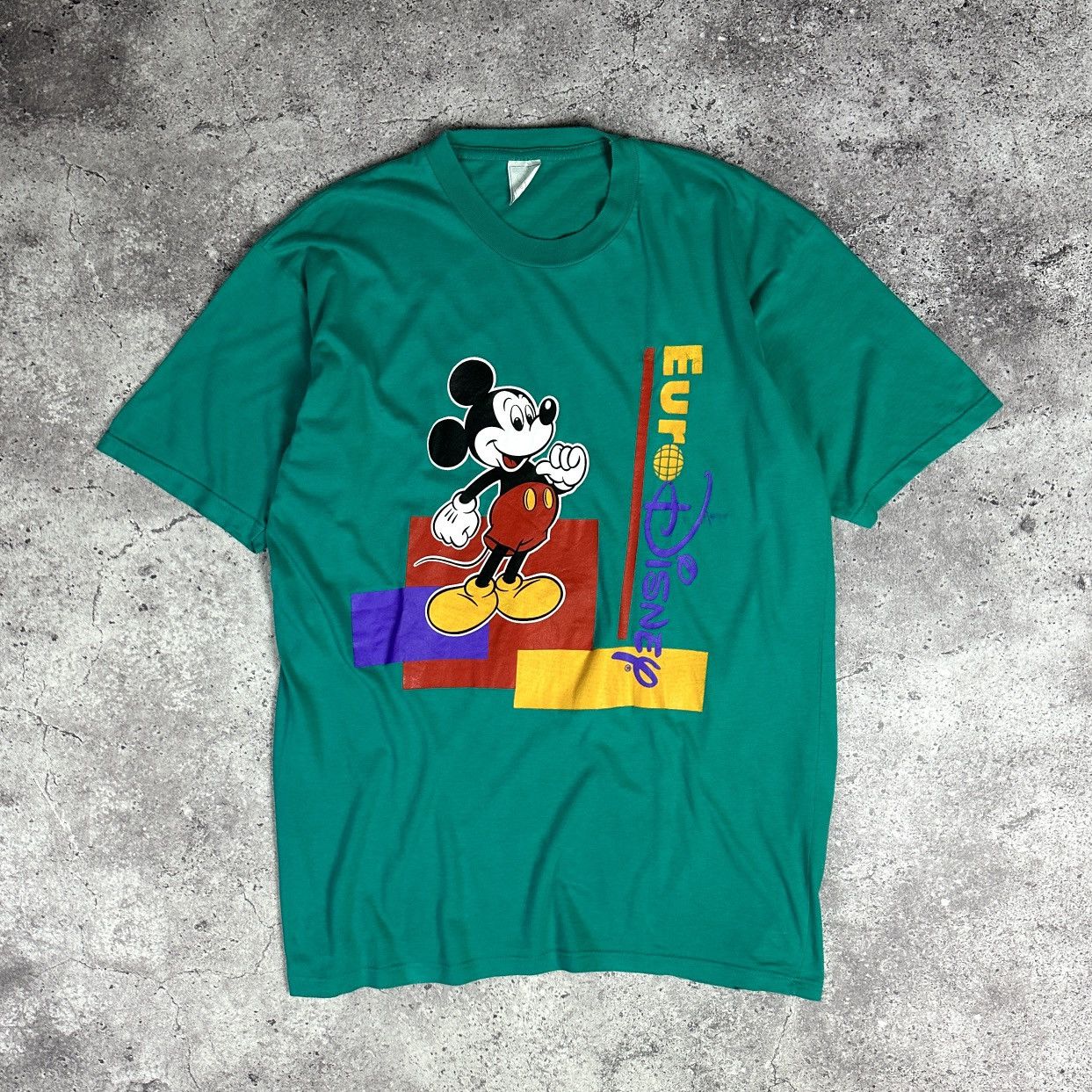 Disney Vintage 90s Euro Disney Mickey Mouse Cartoon tee y2k 80s 70s Size US XL / EU 56 / 4 - 1 Thumbnail