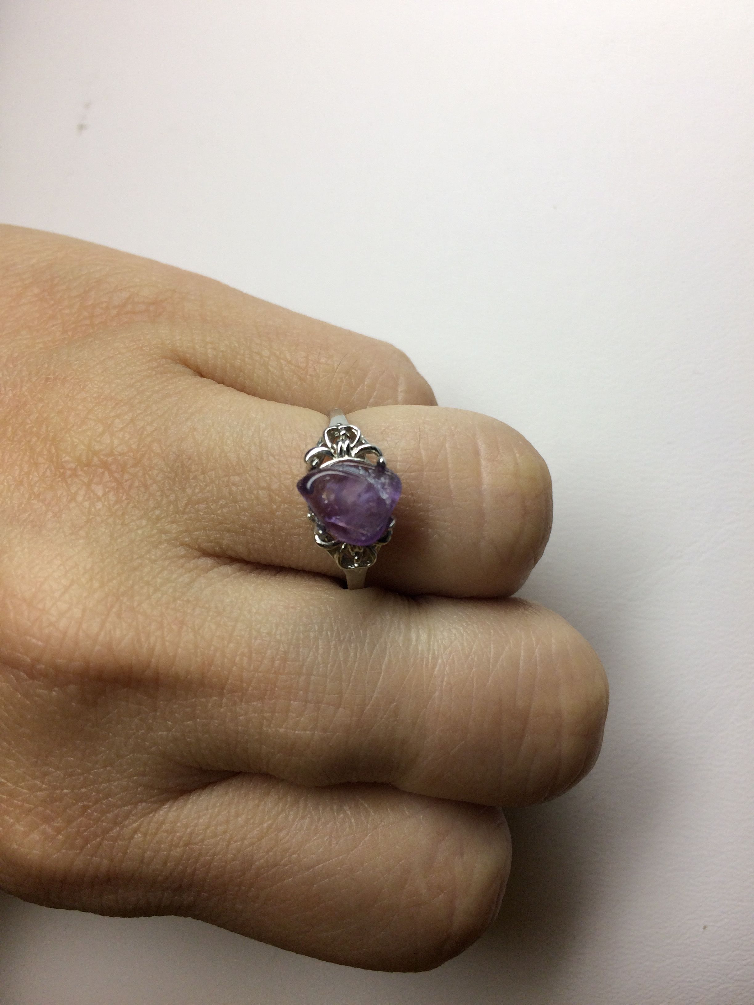 Handmade Amethyst stone ring - Size 7.75 Size ONE SIZE - 3 Thumbnail