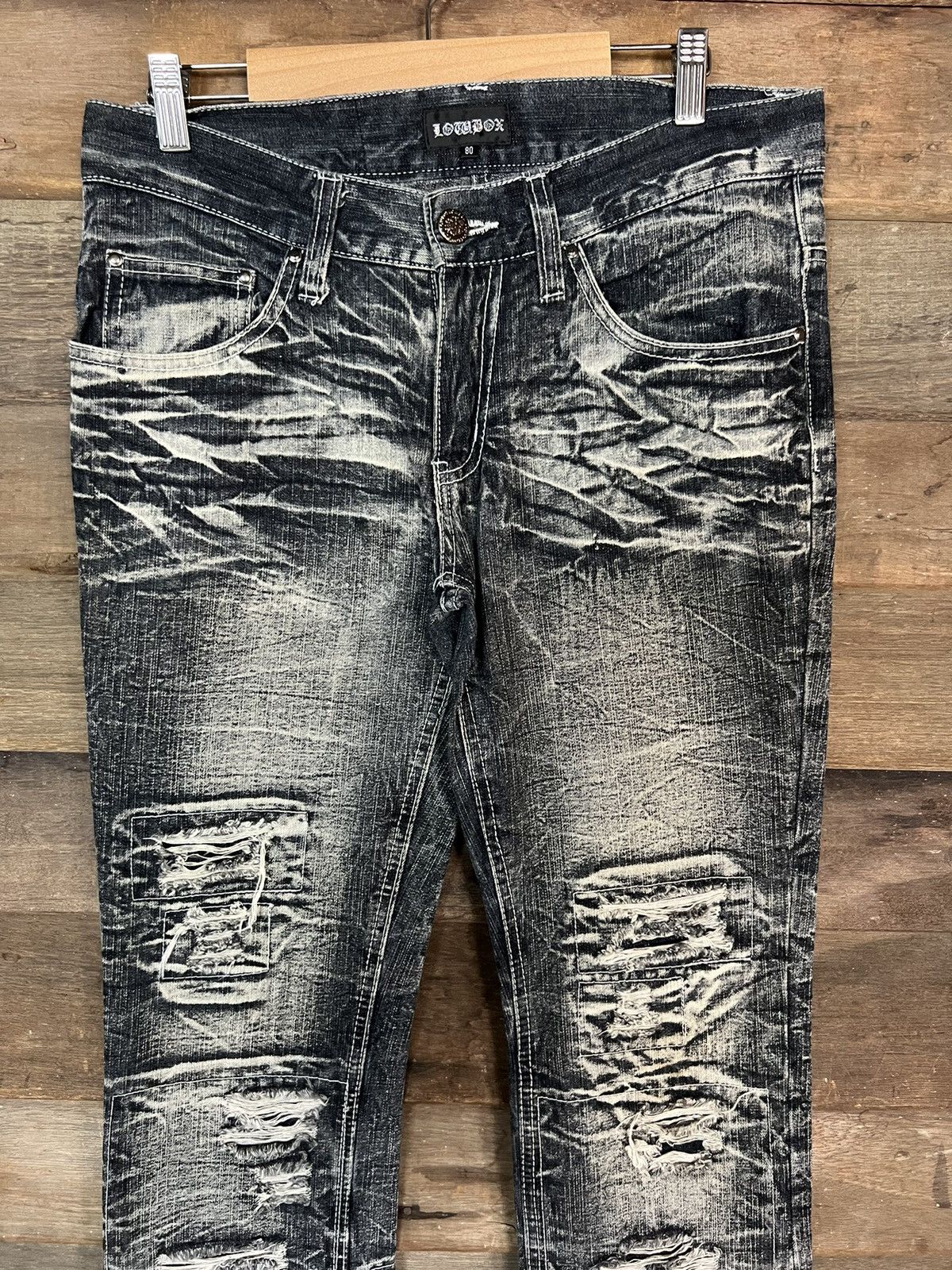LOWBOX LOWBOX PUNK DISTRESSED DENIM SKINY VINTAGE JAPANESE BRANDED Size US 31 - 3 Thumbnail