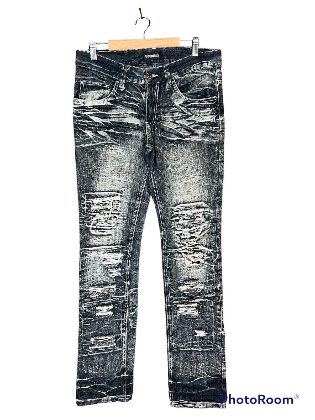 LOWBOX LOWBOX PUNK DISTRESSED DENIM SKINY VINTAGE JAPANESE BRANDED Size US 31 - 1 Thumbnail