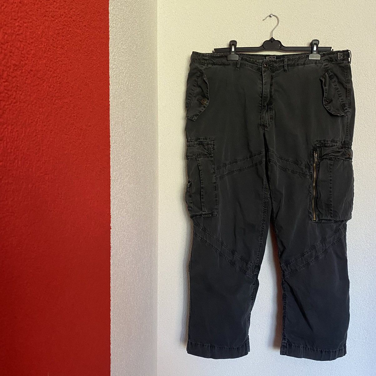 image of Polo Ralph Lauren x Ralph Lauren Vintage Military Ralph Laurent Polo Multipocket Cargo Pants in Gre