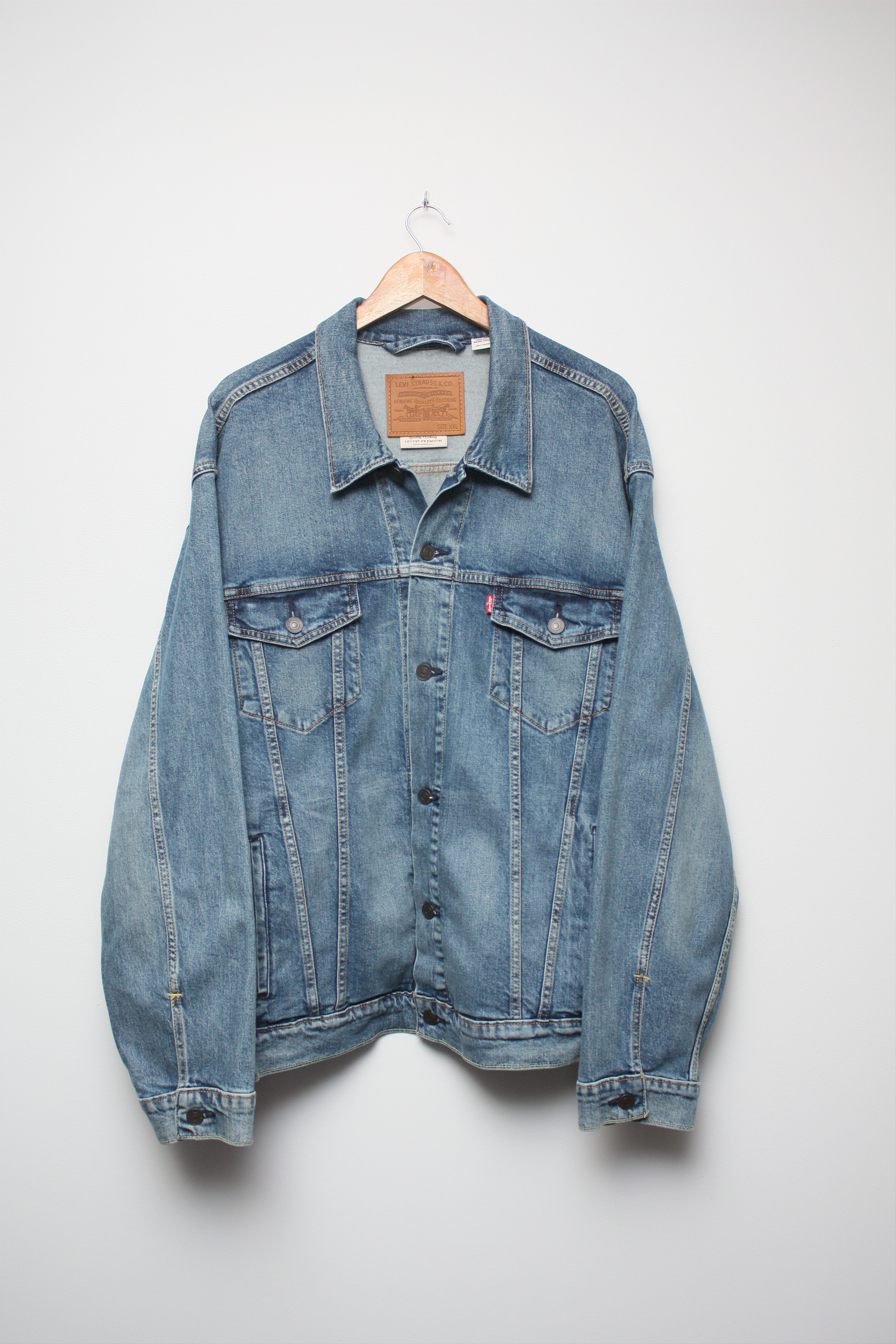 Levi's Levi's Big E Denim Track Top Jacket Size US XXL / EU 58 / 5 - 2 Thumbnail