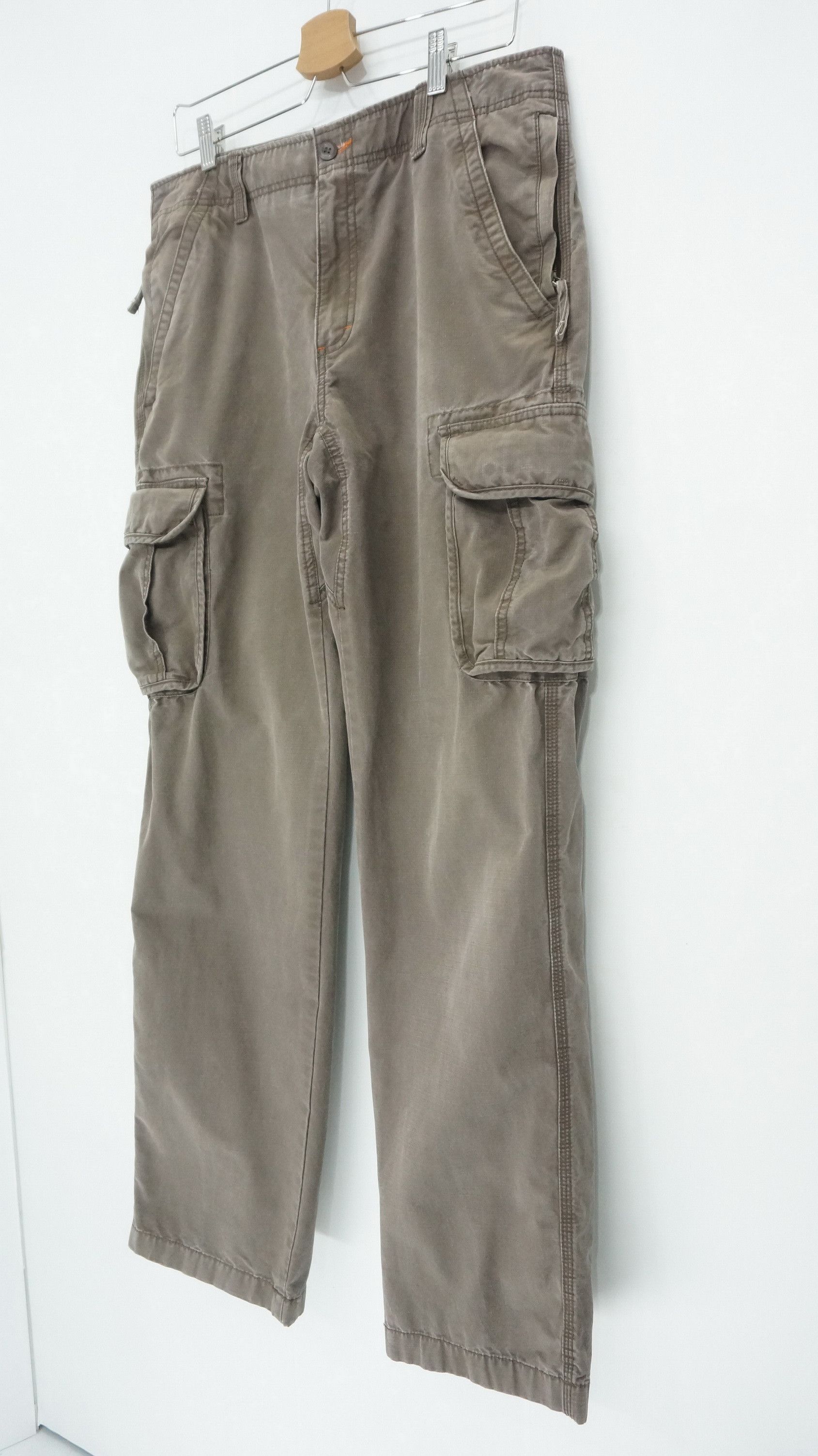 image of L L Bean x Military Ll Bean Vintage Faded Brown Worn 8 Pocket Cargo Pants, Men's (Size 34)