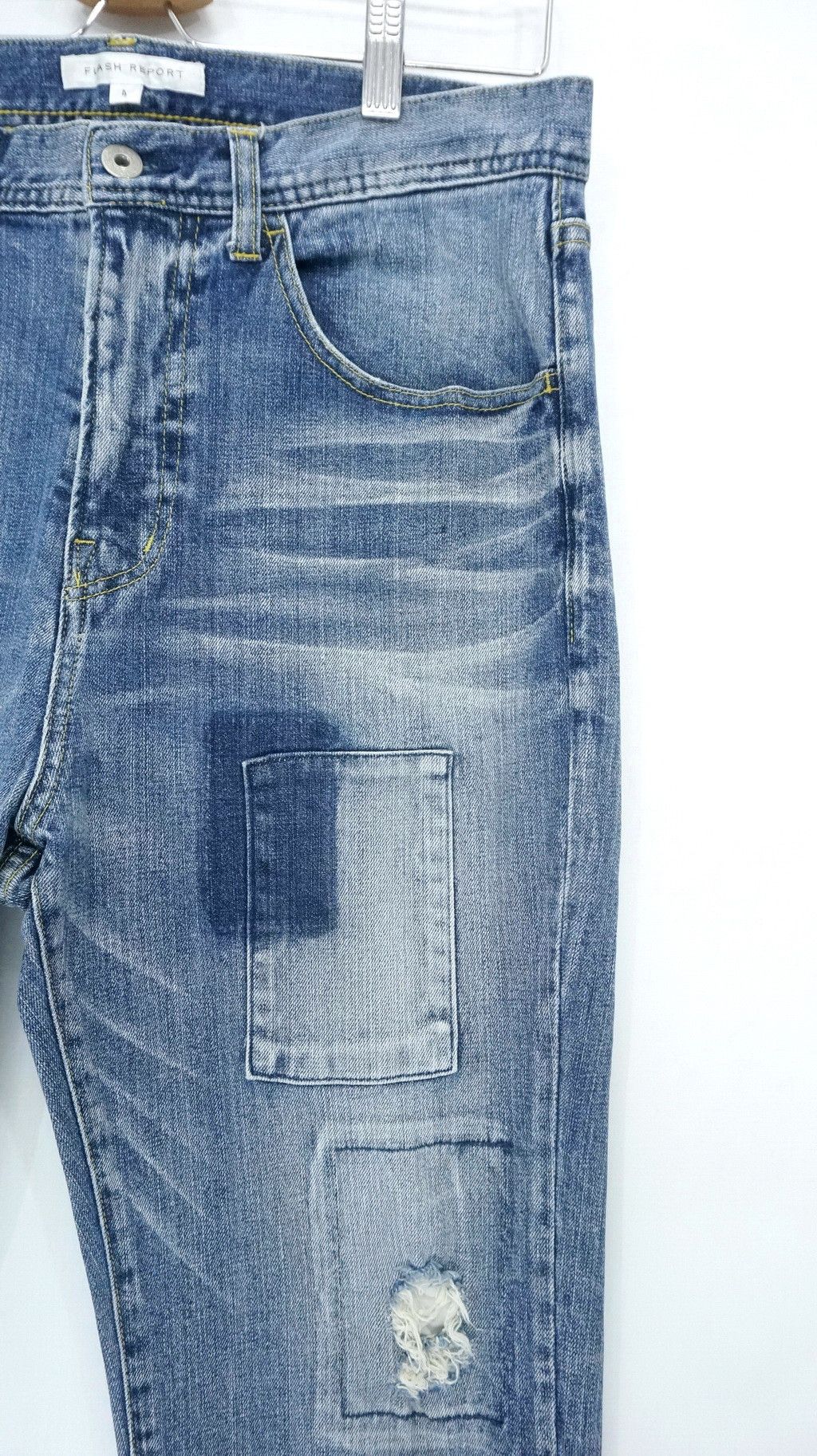Japan FLASH REPORT Distressed Rip Patchwork Jeans