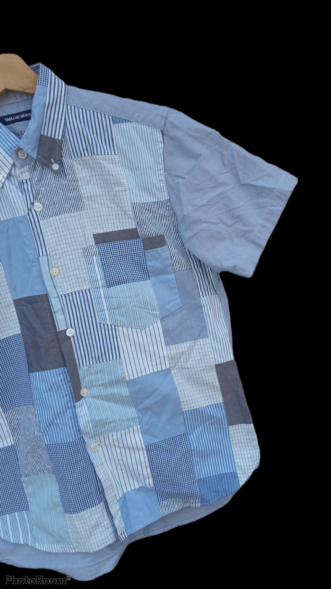 Japanese Brand × Vintage 🔥🔥Tabloid News Patchwork Shirt Size US S / EU 44-46 / 1 - 12 Thumbnail