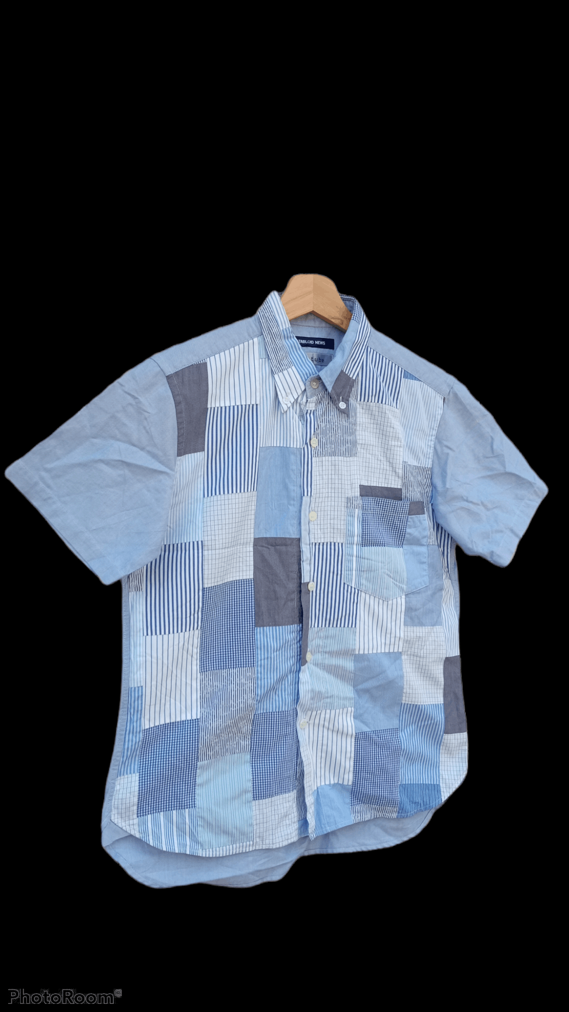 Japanese Brand × Vintage 🔥🔥Tabloid News Patchwork Shirt Size US S / EU 44-46 / 1 - 2 Thumbnail