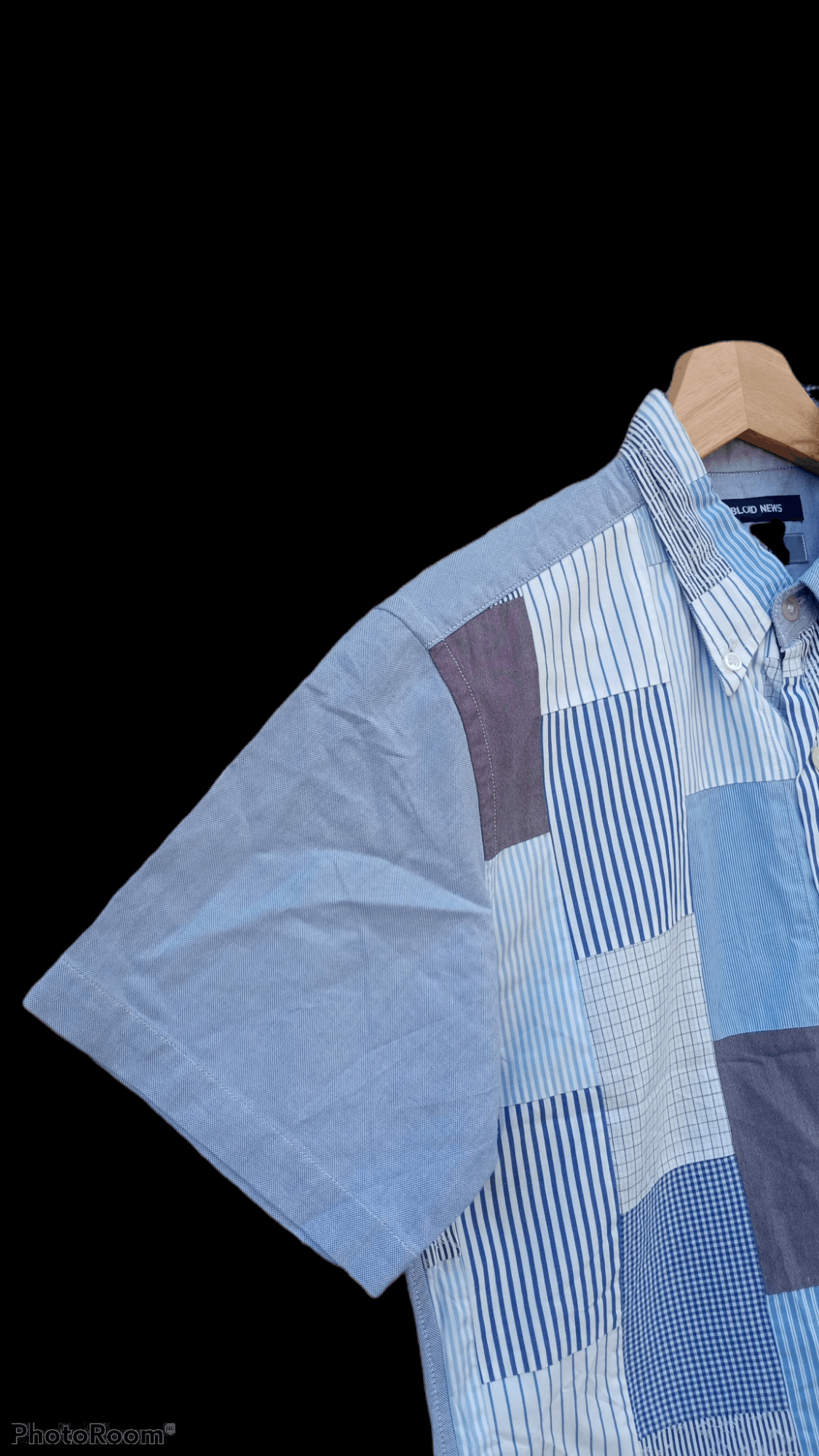 Japanese Brand × Vintage 🔥🔥Tabloid News Patchwork Shirt Size US S / EU 44-46 / 1 - 7 Thumbnail