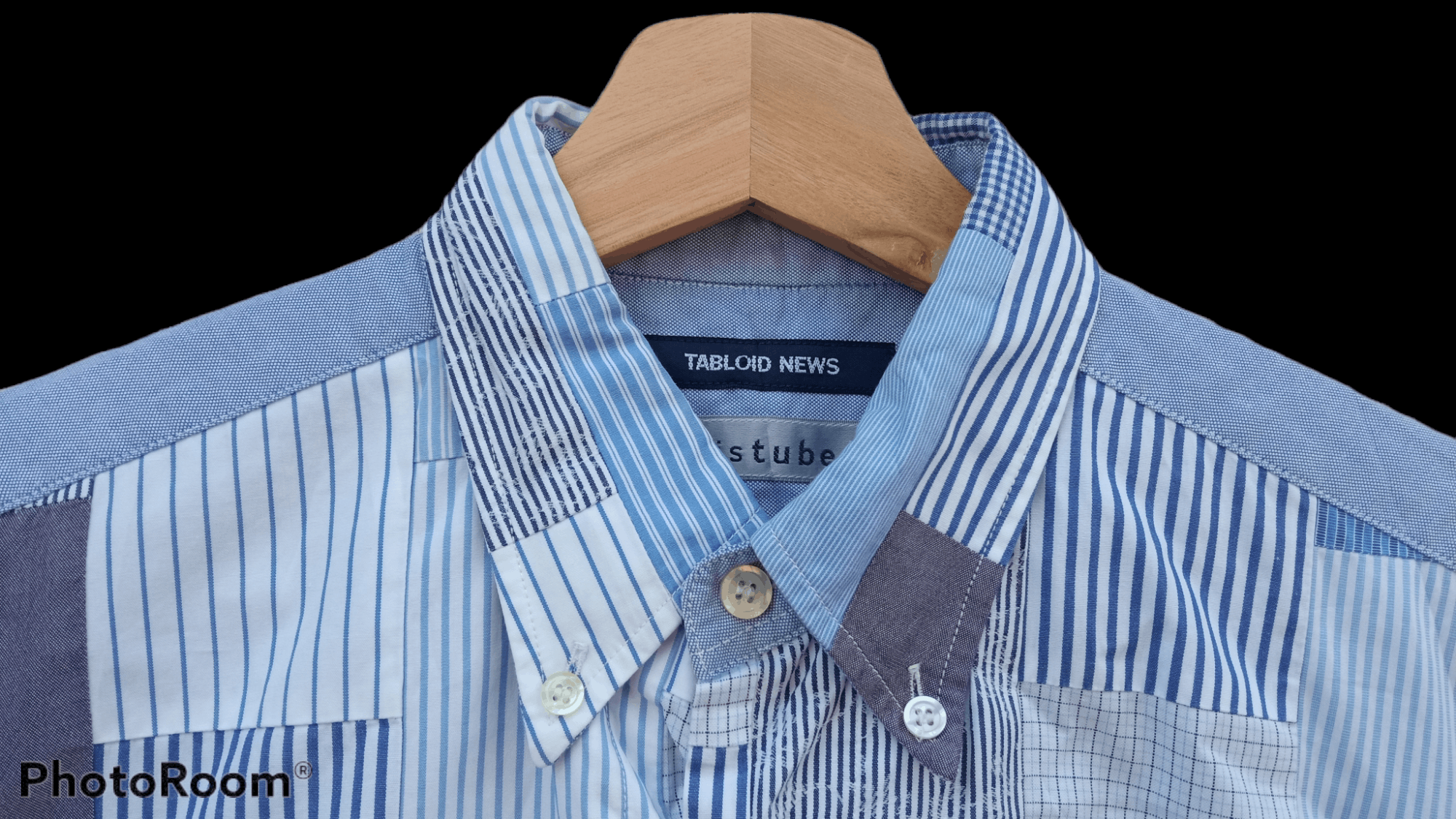 Japanese Brand × Vintage 🔥🔥Tabloid News Patchwork Shirt Size US S / EU 44-46 / 1 - 18 Thumbnail