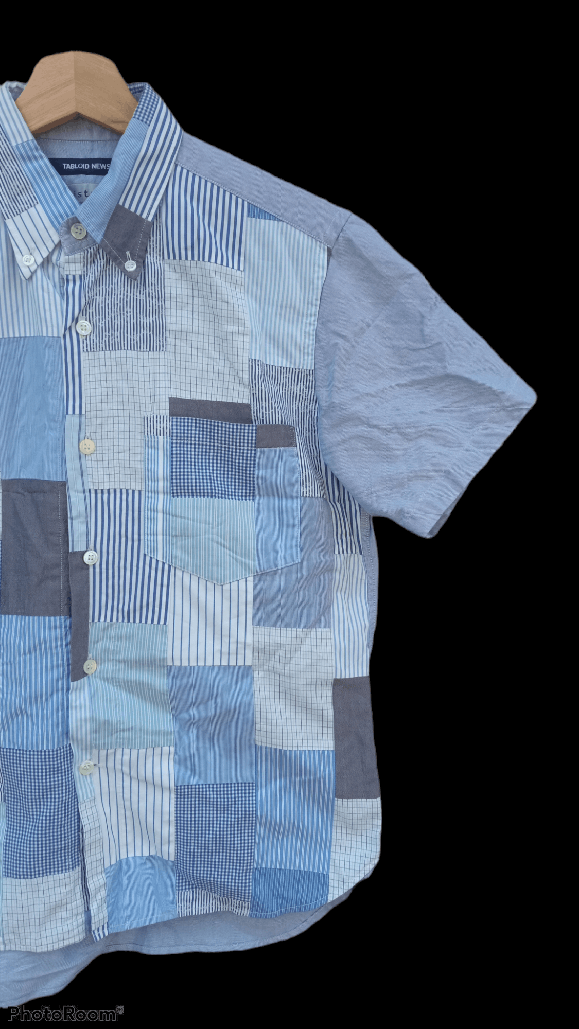 Japanese Brand × Vintage 🔥🔥Tabloid News Patchwork Shirt Size US S / EU 44-46 / 1 - 5 Thumbnail