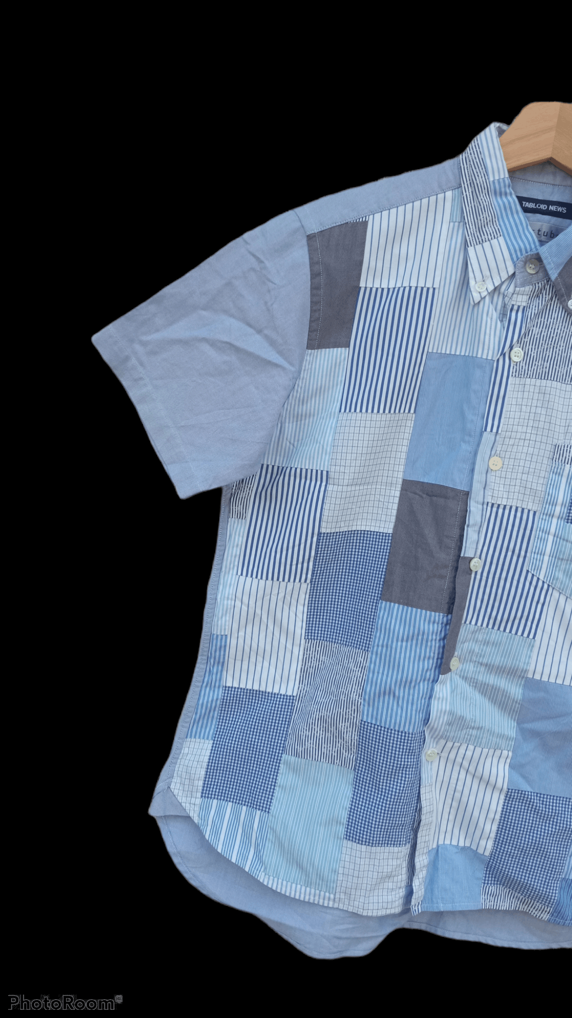 Japanese Brand × Vintage 🔥🔥Tabloid News Patchwork Shirt Size US S / EU 44-46 / 1 - 9 Thumbnail