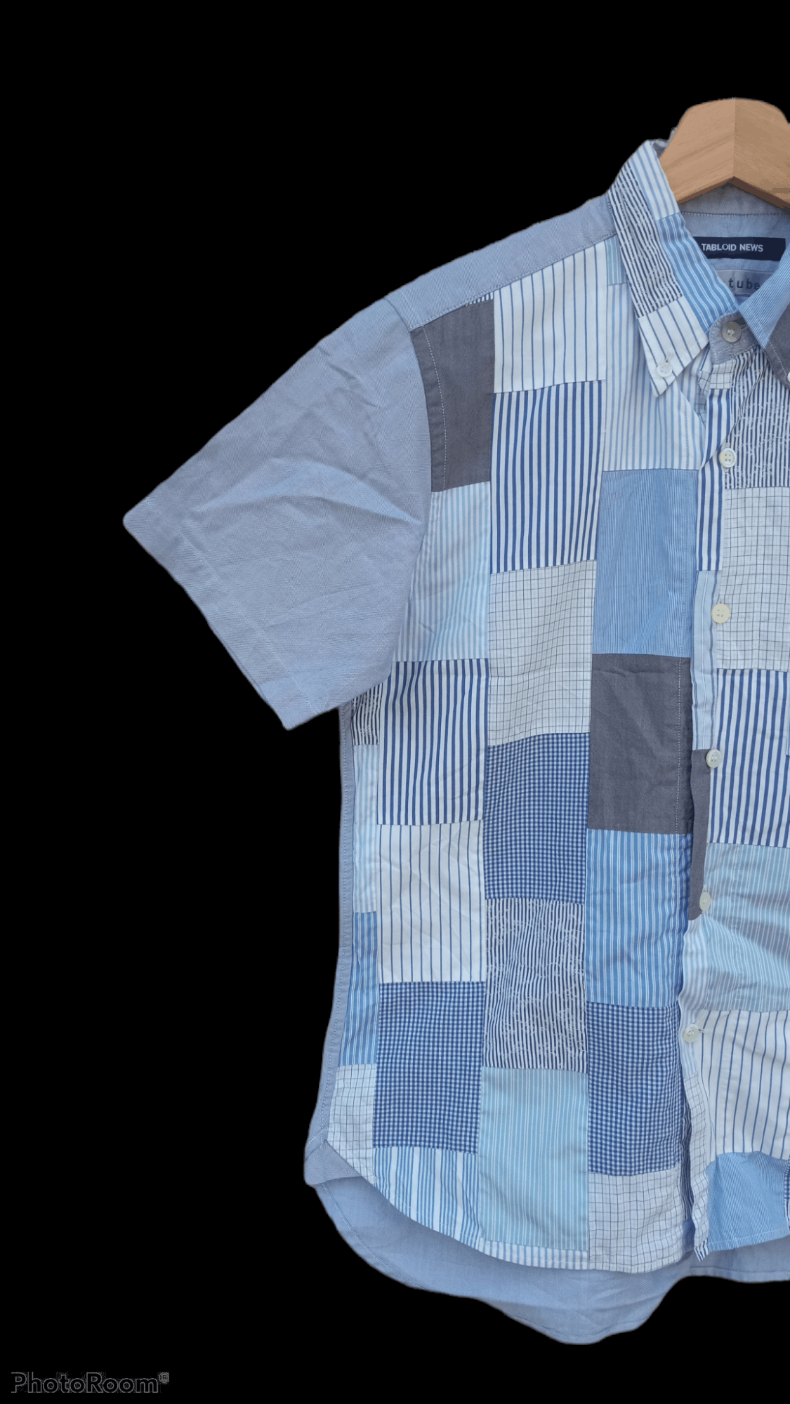 Japanese Brand × Vintage 🔥🔥Tabloid News Patchwork Shirt Size US S / EU 44-46 / 1 - 4 Thumbnail