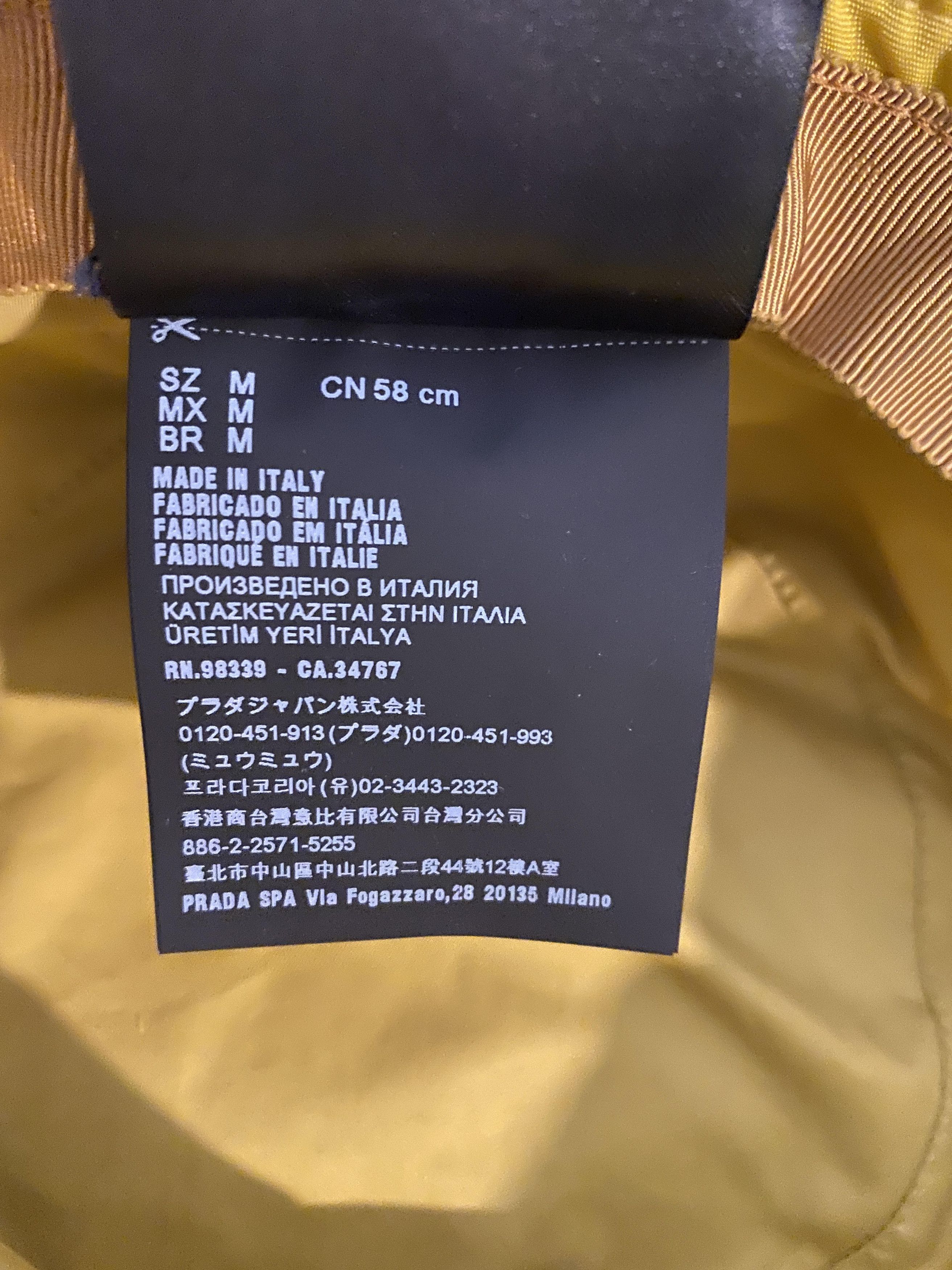 Prada [large] Nylon Yellow Pineapple Bucket Hat Silver tone Size ONE SIZE - 4 Thumbnail