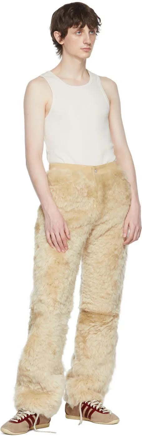 ERL ERL Beige Shearling Trousers sheepskin lamb Size US 32 / EU 48 - 8 Thumbnail