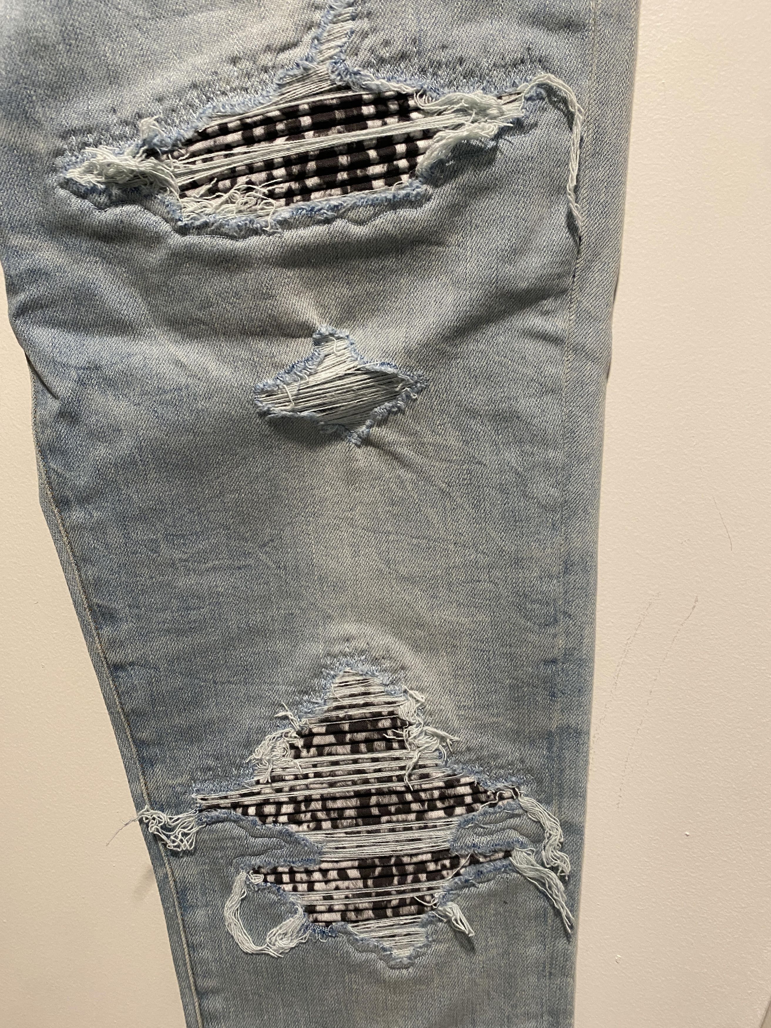 Amiri Amiri MX1 Animal-Print Distressed Skinny Jeans patch Size US 32 / EU 48 - 3 Thumbnail