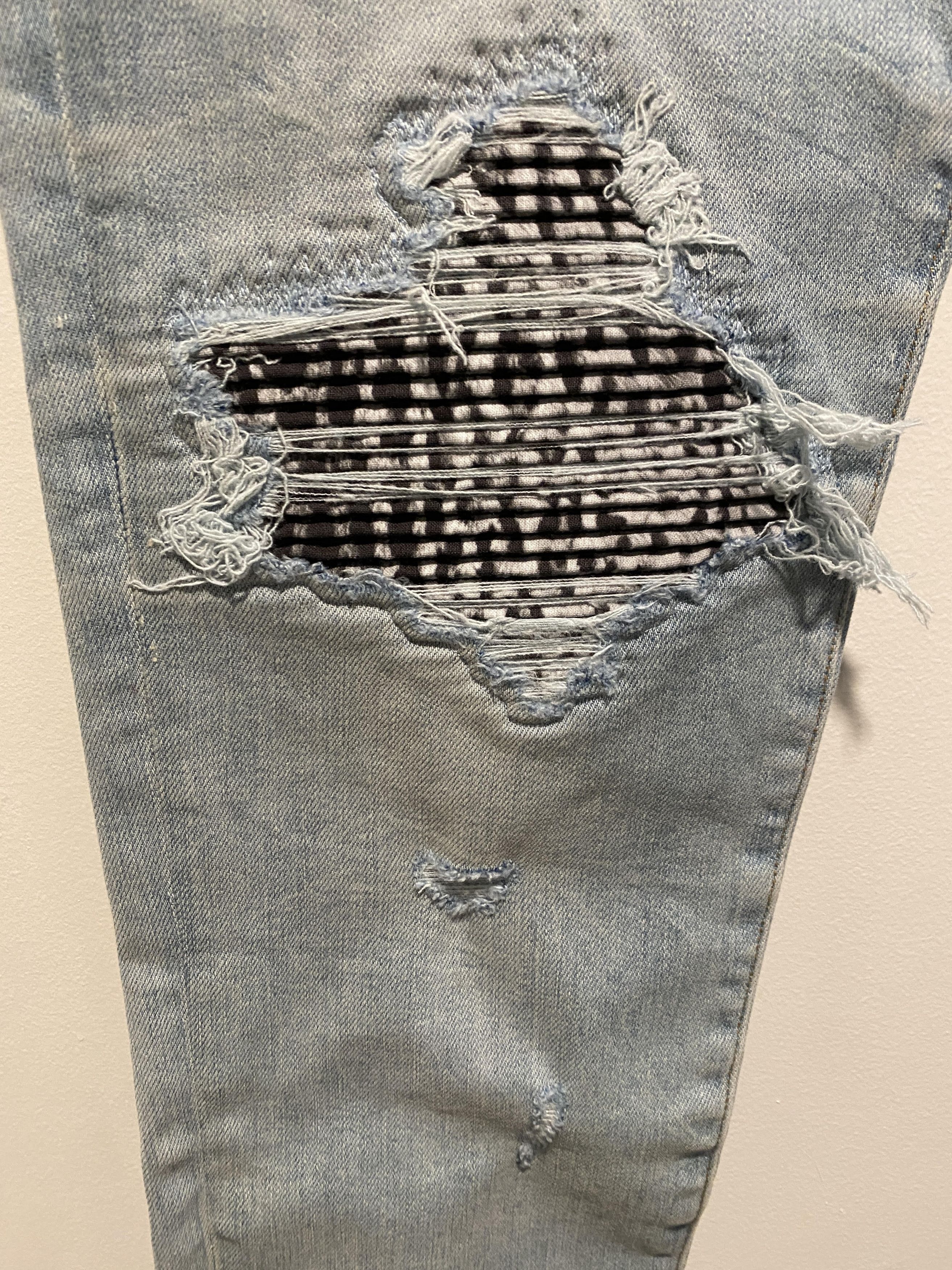 Amiri Amiri MX1 Animal-Print Distressed Skinny Jeans patch Size US 32 / EU 48 - 2 Thumbnail