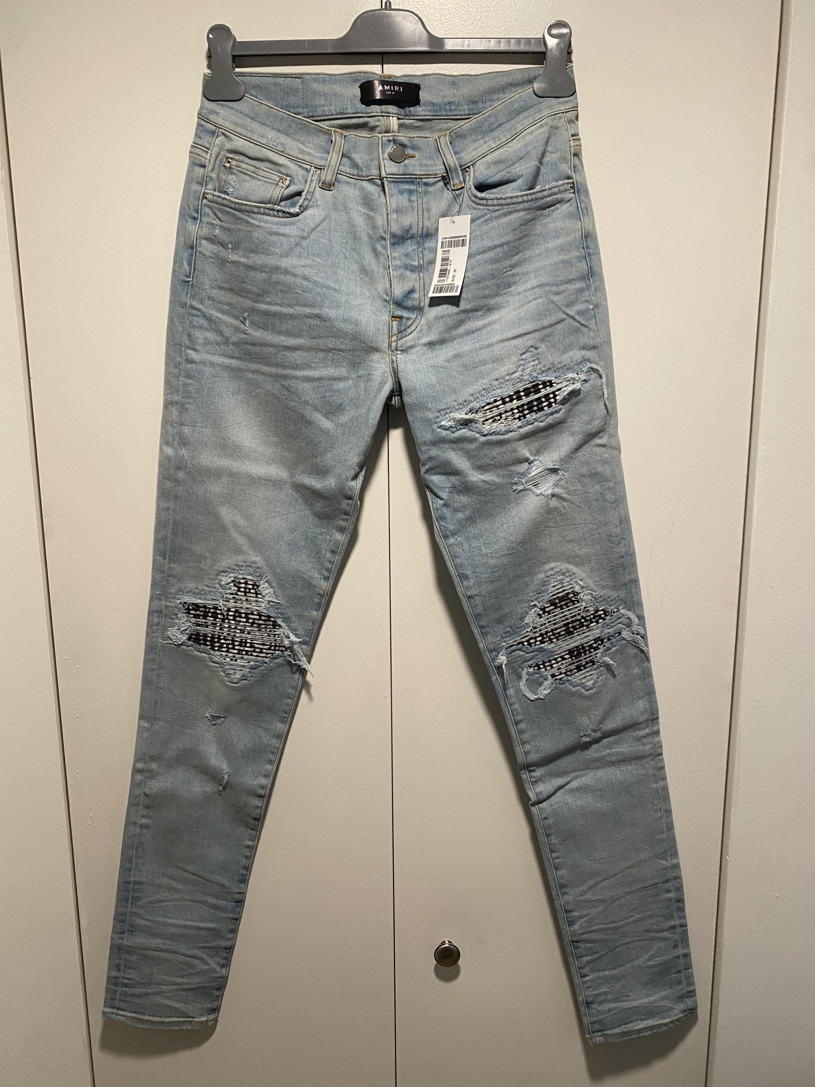 Amiri Amiri MX1 Animal-Print Distressed Skinny Jeans patch Size US 32 / EU 48 - 1 Thumbnail