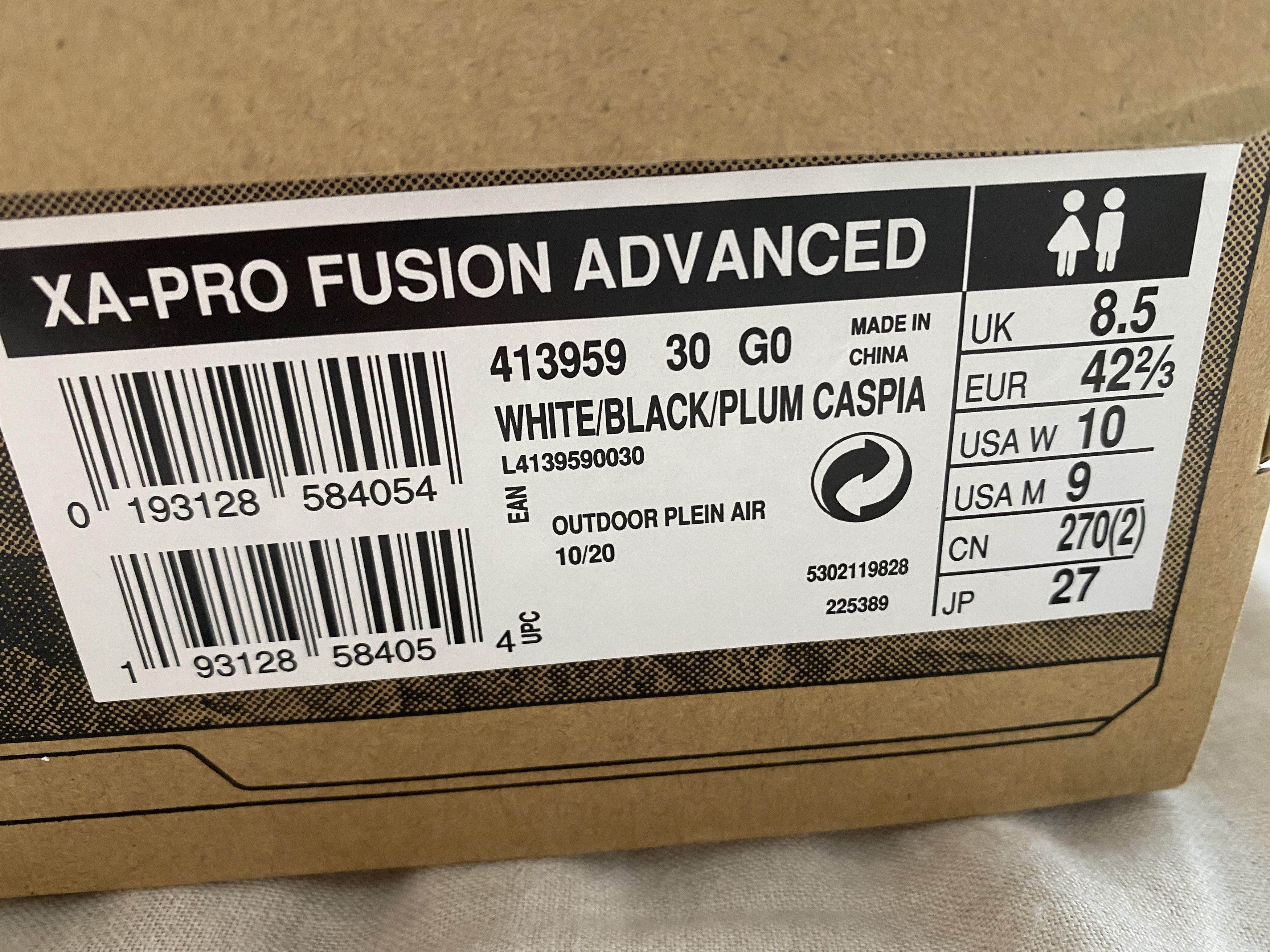 Salomon XA-Pro Fusion Advanced Classic WHITE, BLACK & PLUM CASPIA Size US 9 / EU 42 - 9 Thumbnail