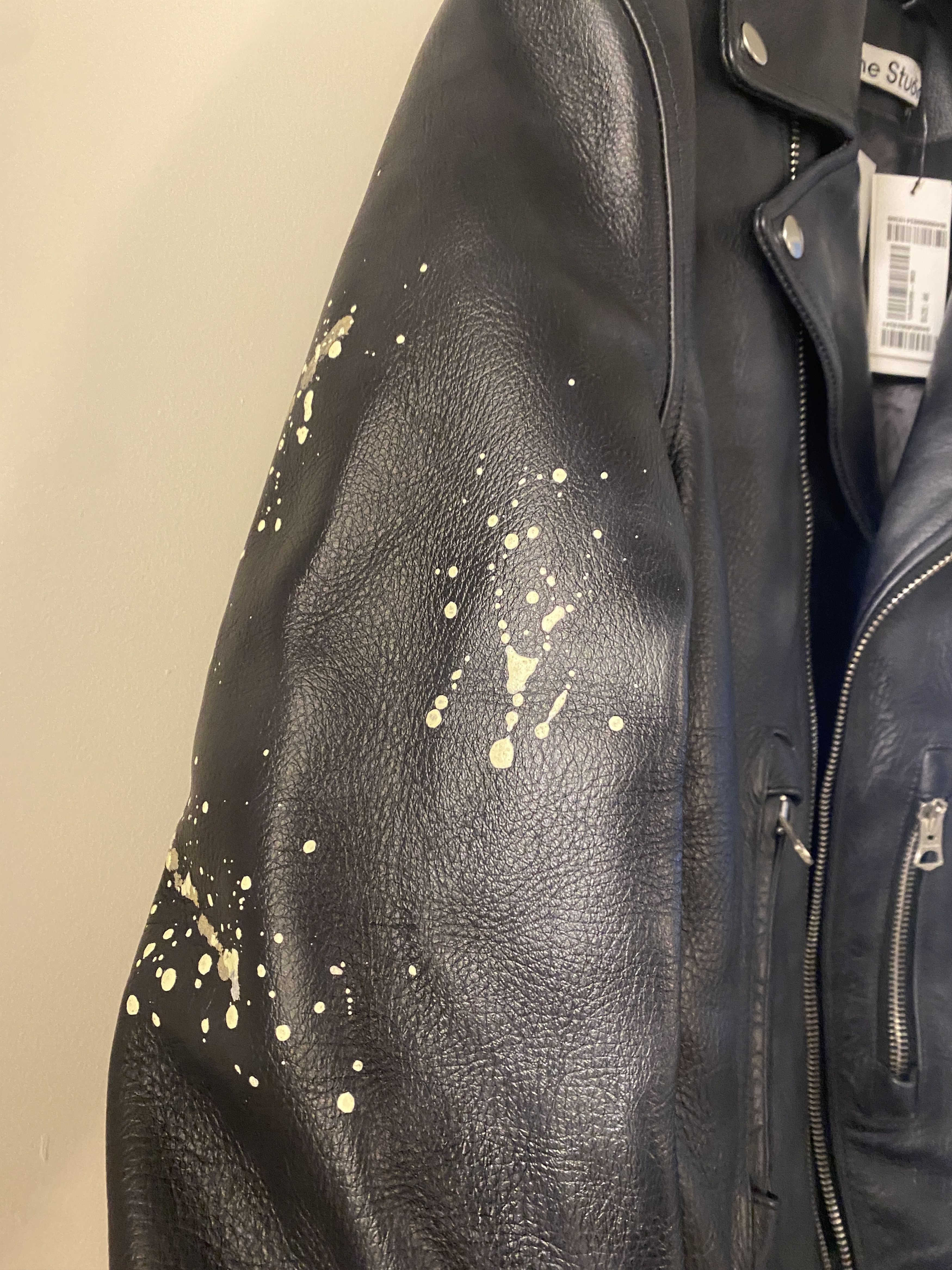 Acne Studios acne studio leather biker jacket belted painted Size US S / EU 44-46 / 1 - 6 Thumbnail