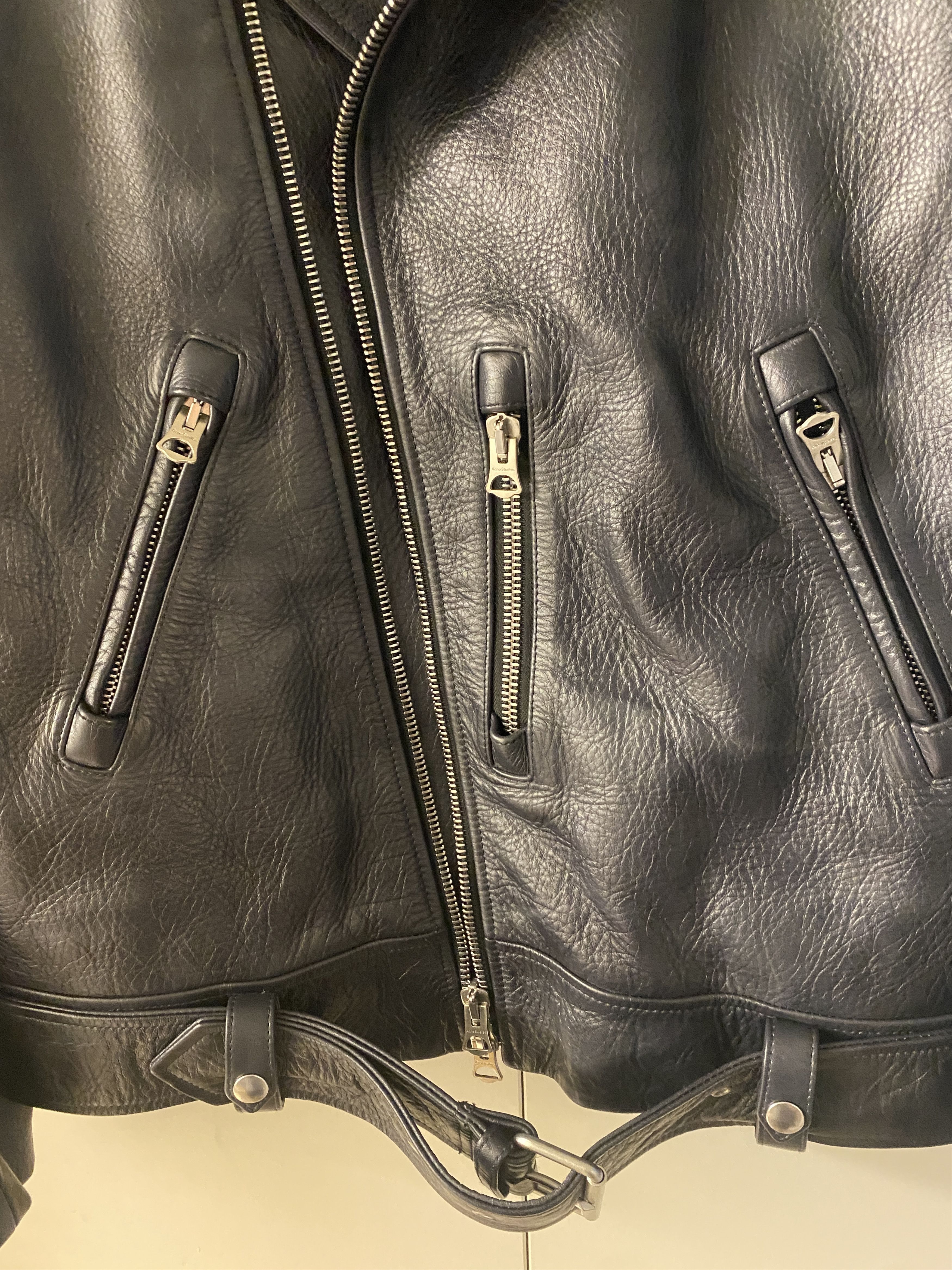 Acne Studios acne studio leather biker jacket belted painted Size US S / EU 44-46 / 1 - 3 Thumbnail