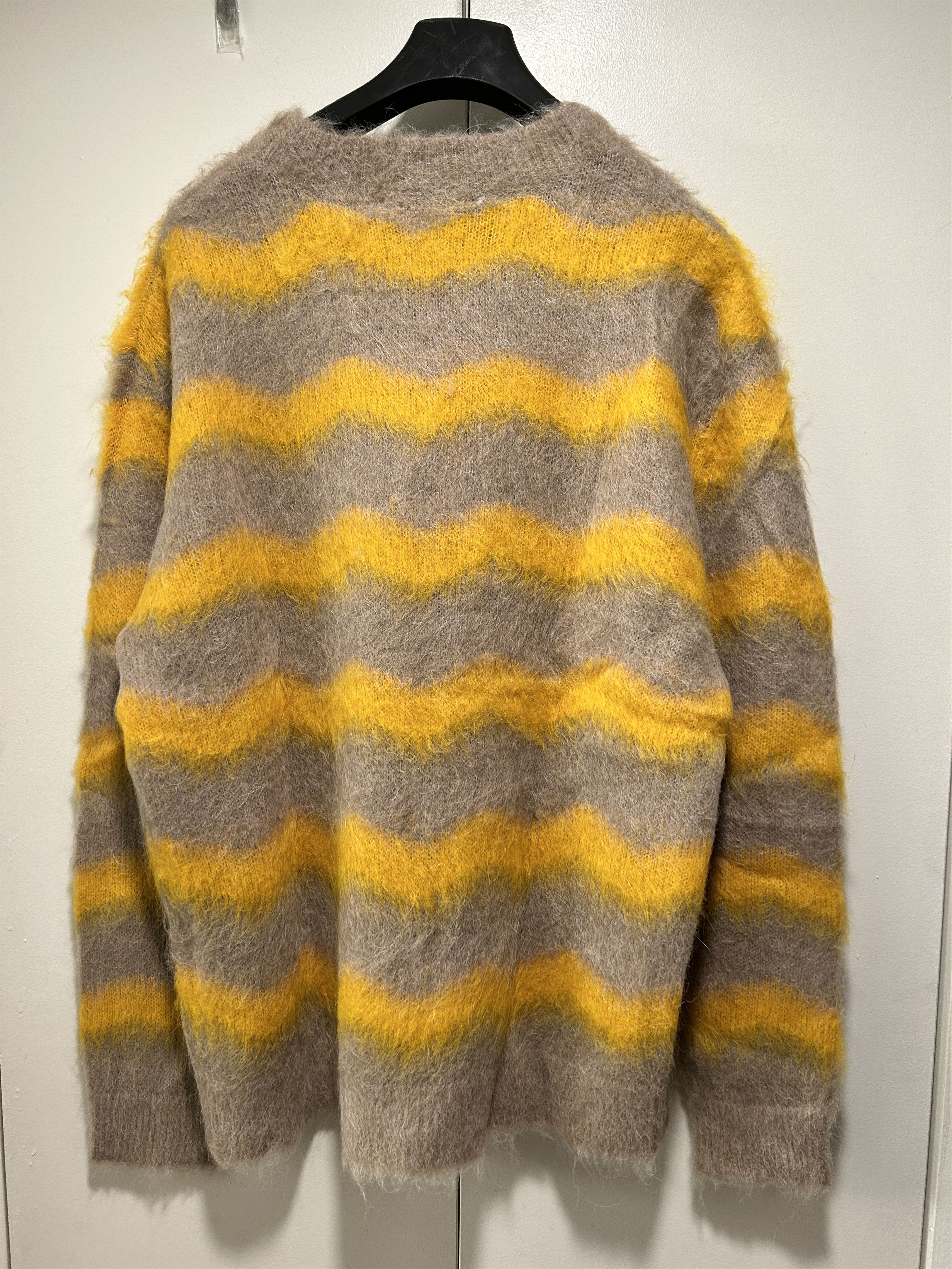 Acne Studios Acne Studios STRIPED FUZZY SWEATER IN BEIGE/YELLOW SS22 Size US L / EU 52-54 / 3 - 5 Thumbnail