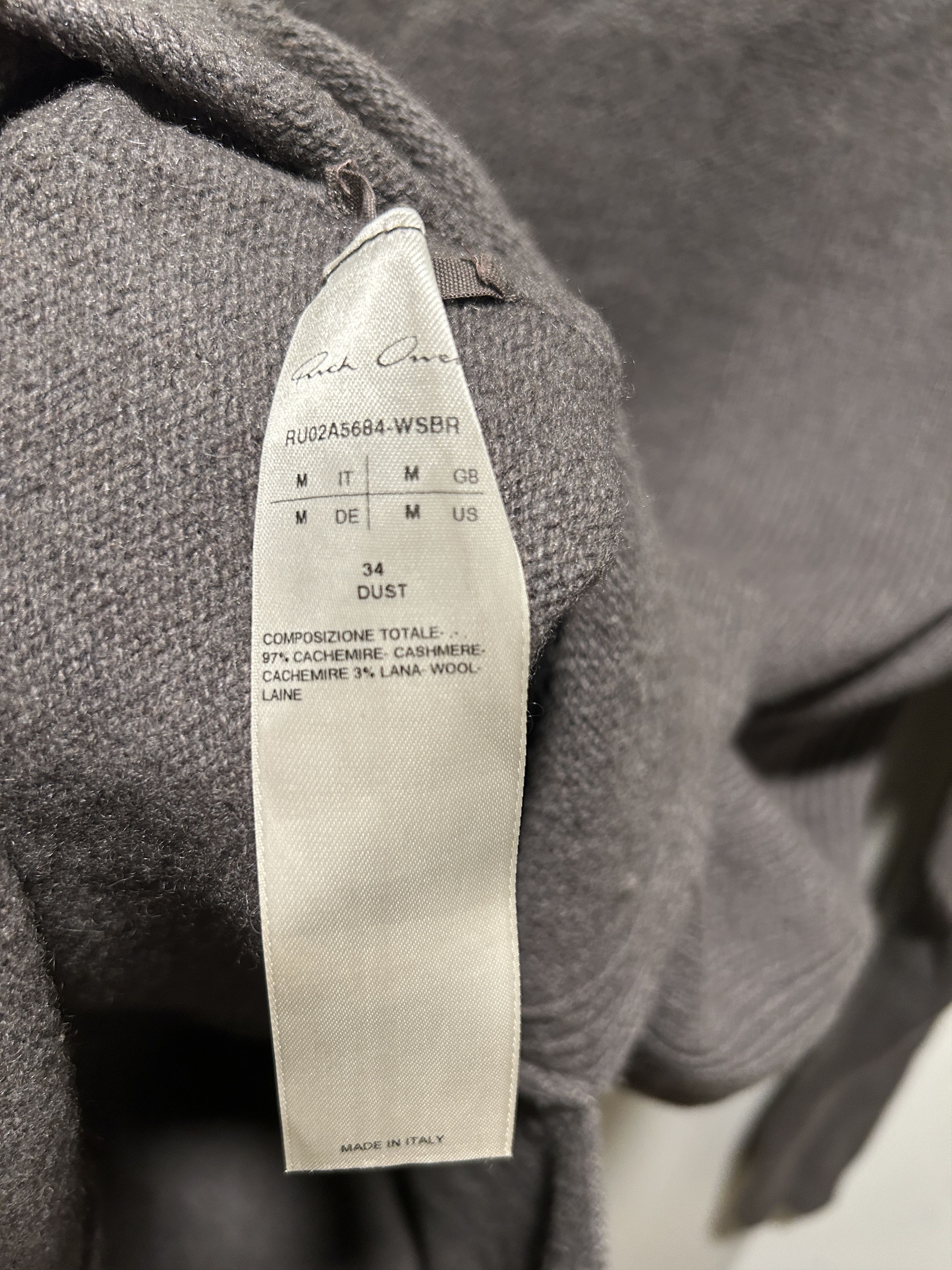 Rick Owens Rick Owens Men's Biker Round Neck Sweater (Dust) Size US M / EU 48-50 / 2 - 3 Thumbnail