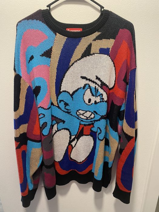 Supreme FW20 Supreme® Smurfs™ Knit Sweater Black | Grailed