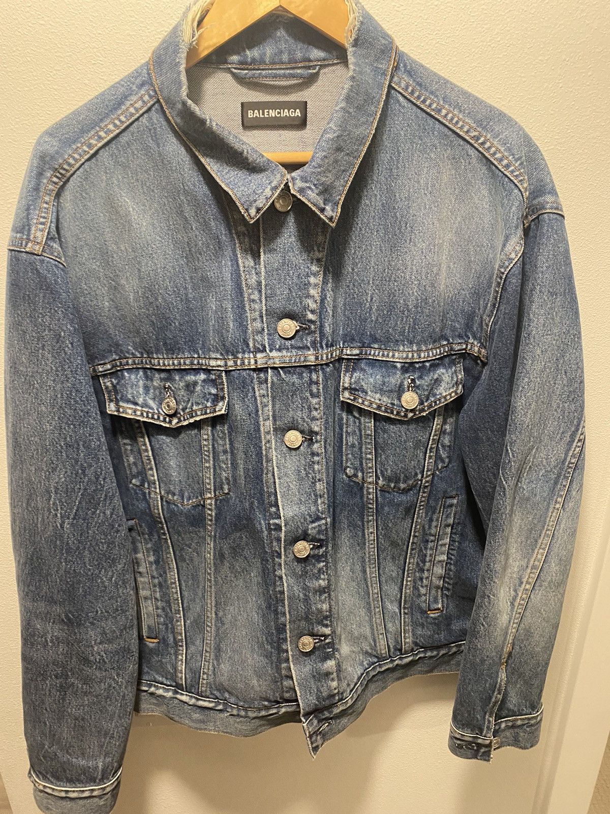 Balenciaga Balenciaga Denim Jacket Size US XL / EU 56 / 4 - 2 Thumbnail