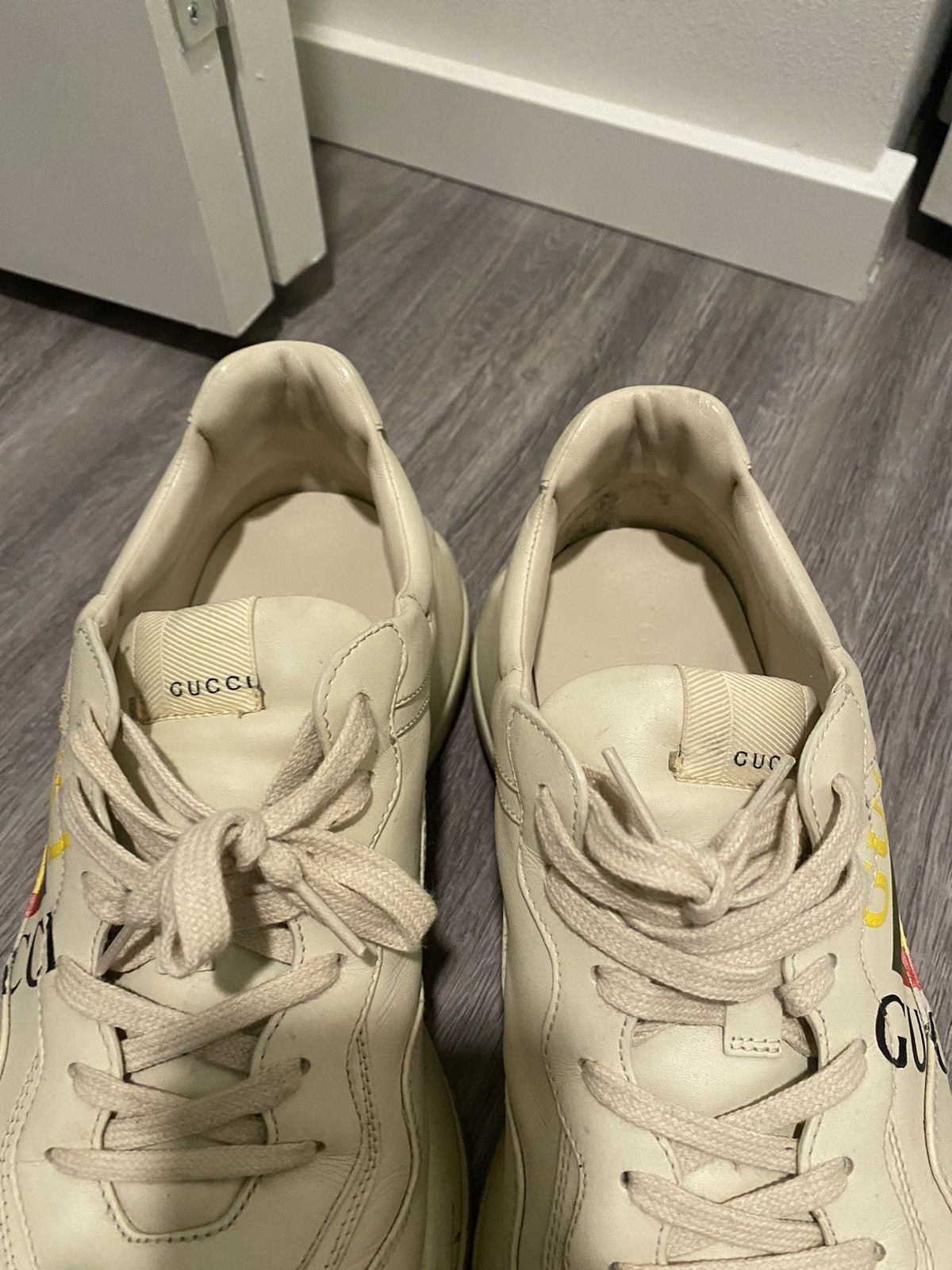 Gucci Gucci Rhyton Gucci Logo Leather Sneaker Size US 12 / EU 45 - 10 Thumbnail