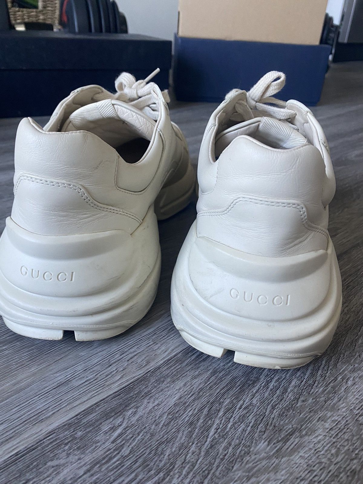 Gucci Gucci Rhyton Gucci Logo Leather Sneaker Size US 12 / EU 45 - 7 Thumbnail